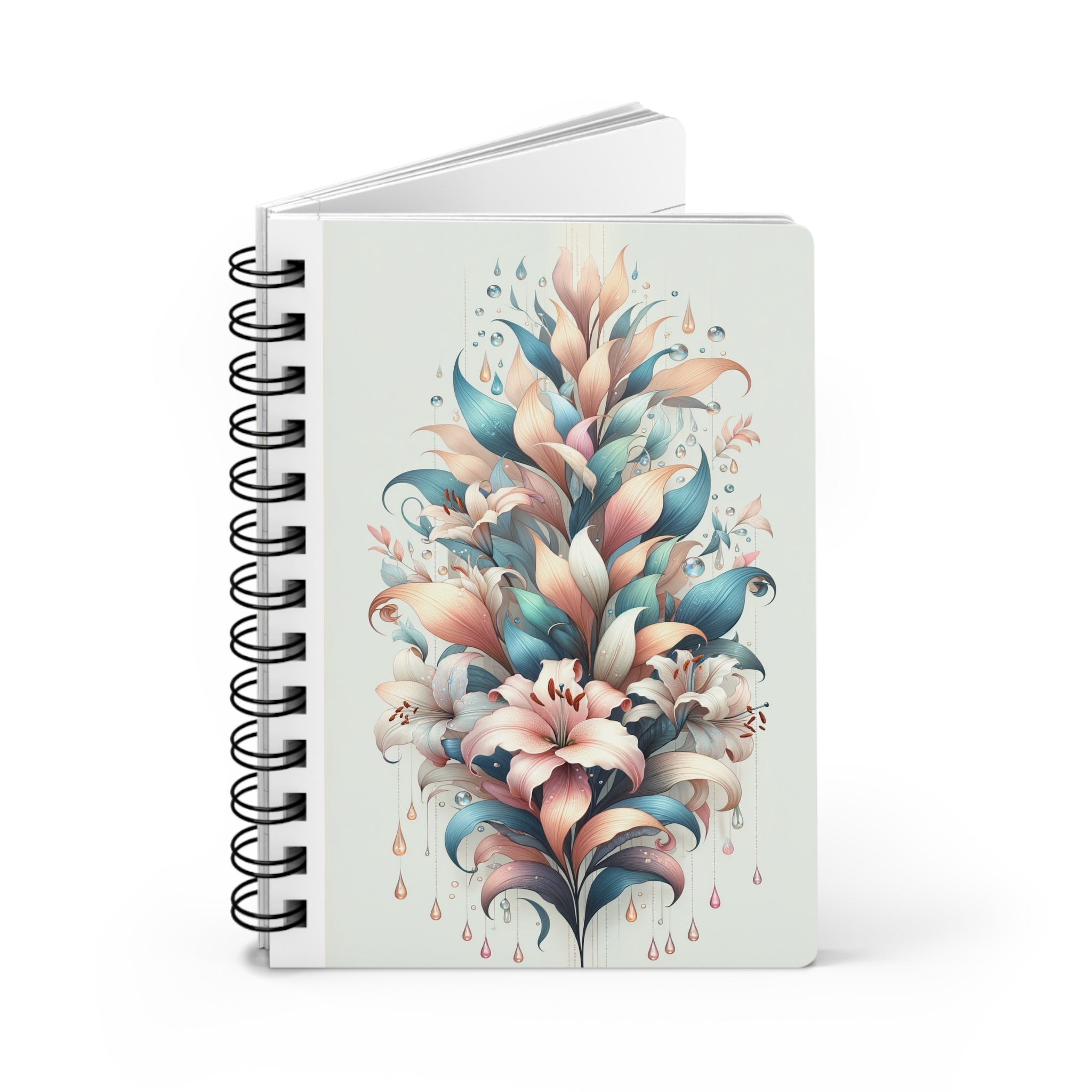 Bouquet of lilies with colourful leaves - Spiral Notebook