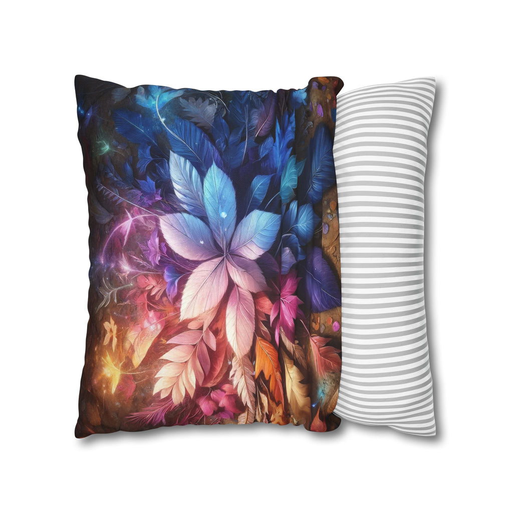 Pastel coloured magical Leaves - Polyester Square Pillowcase