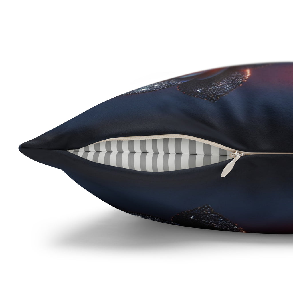 White, diamond flowers in the night - Suede Square Pillowcase