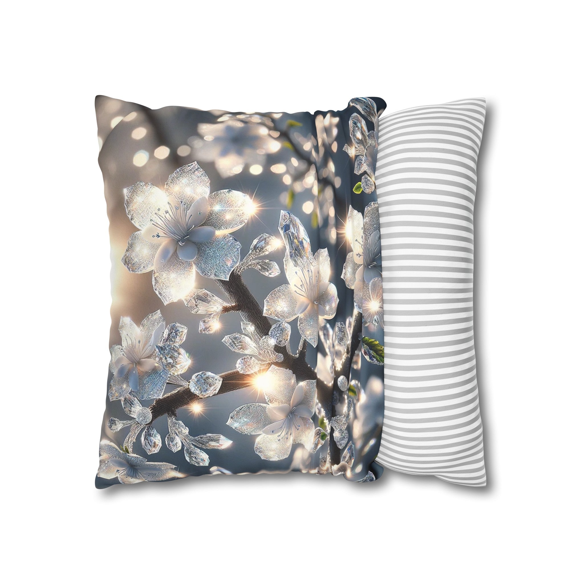 White, diamond flowers (5) - Suede Square Pillowcase