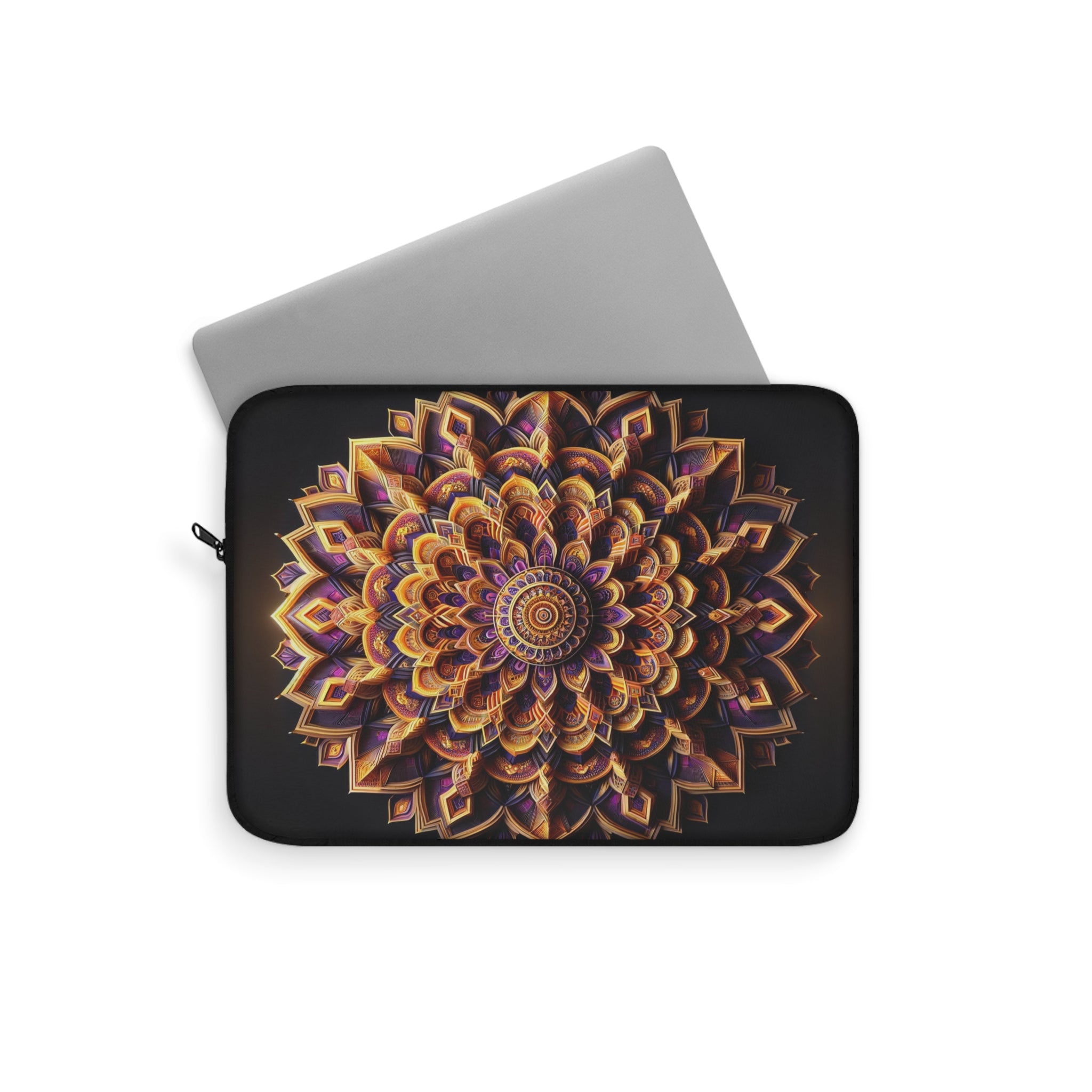Golden colour 3D Mandala - Laptop Sleeve