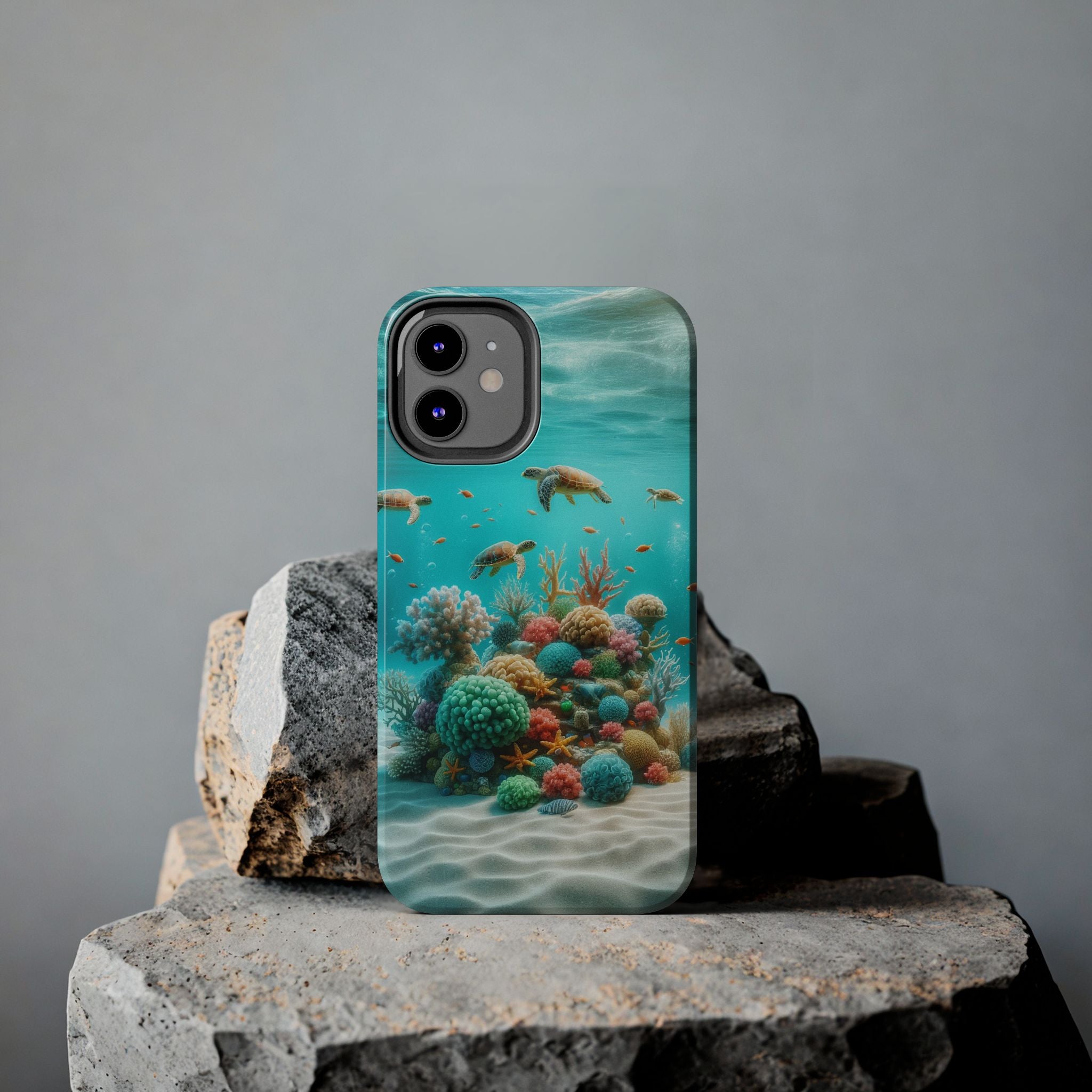 Phone Cases - Turtles on Coral Reef Design