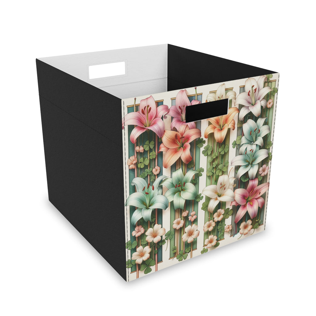 Lilies on green patterns - Storage Box