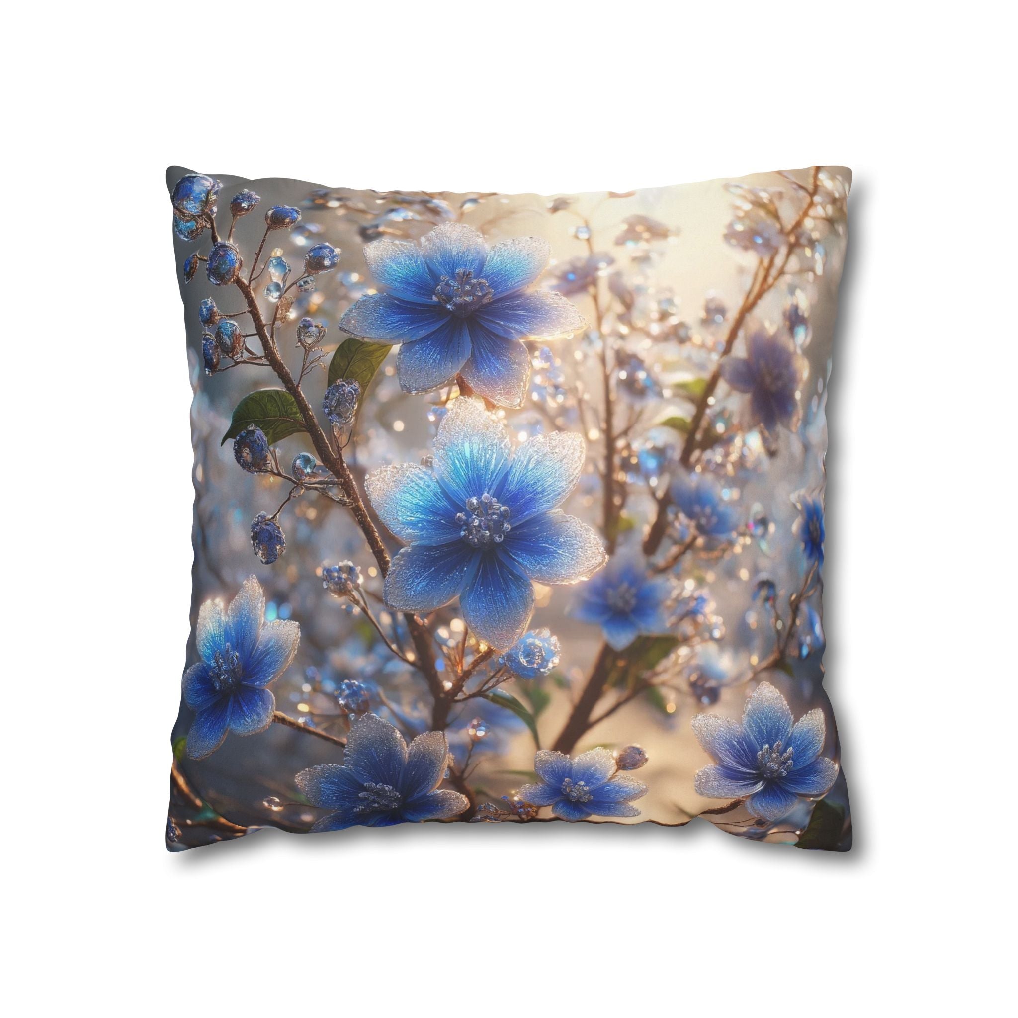 Blue flowers (in sunlight) - Suede Square Pillowcase