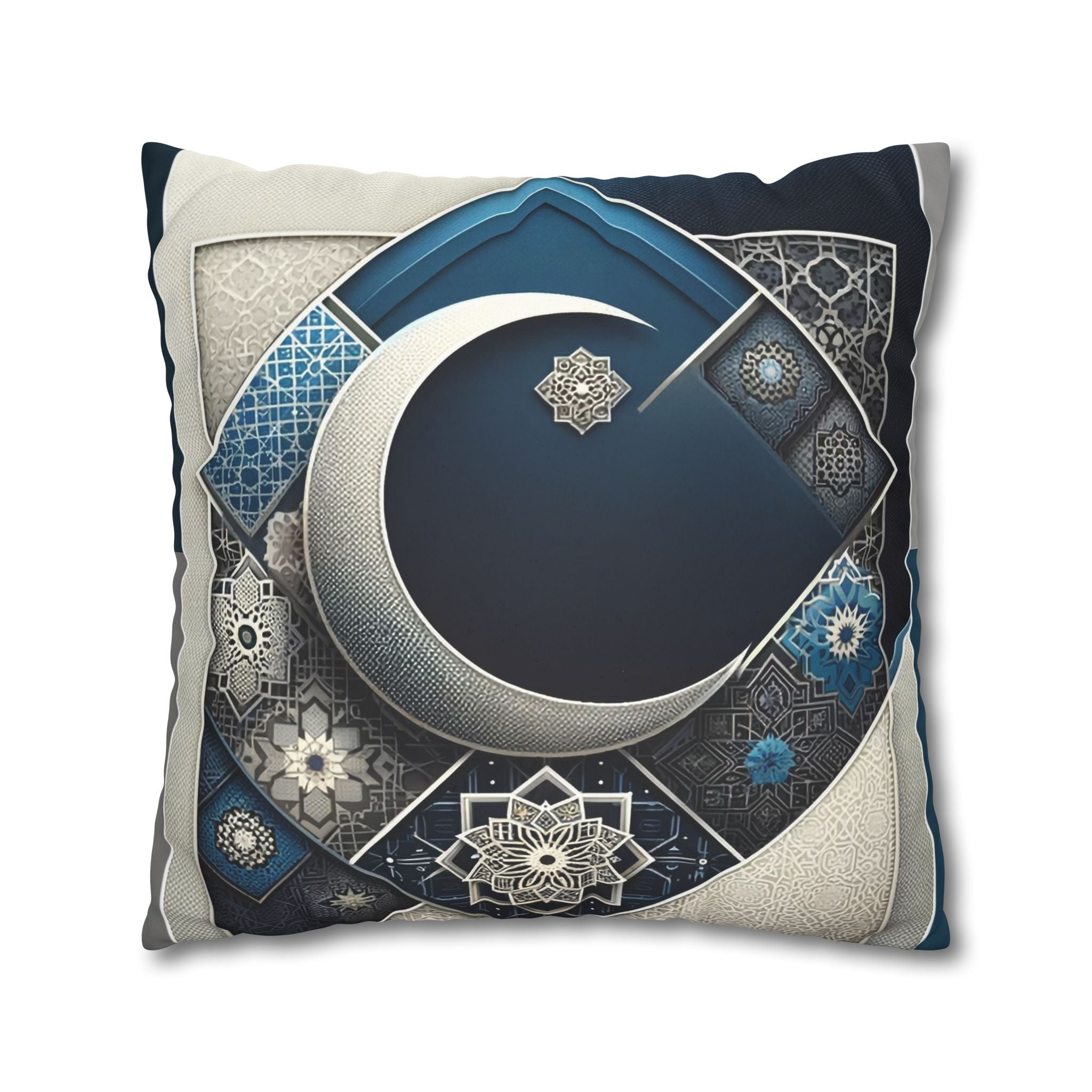 Islamic Art (blue and white) - Suede Square Pillowcase