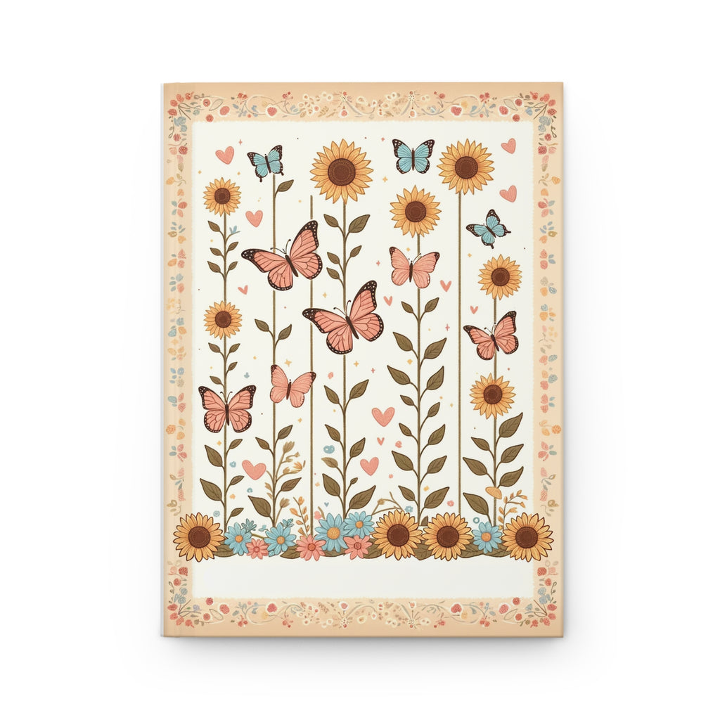 Sunflowers and butterflies 2 - Hardcover Notebook