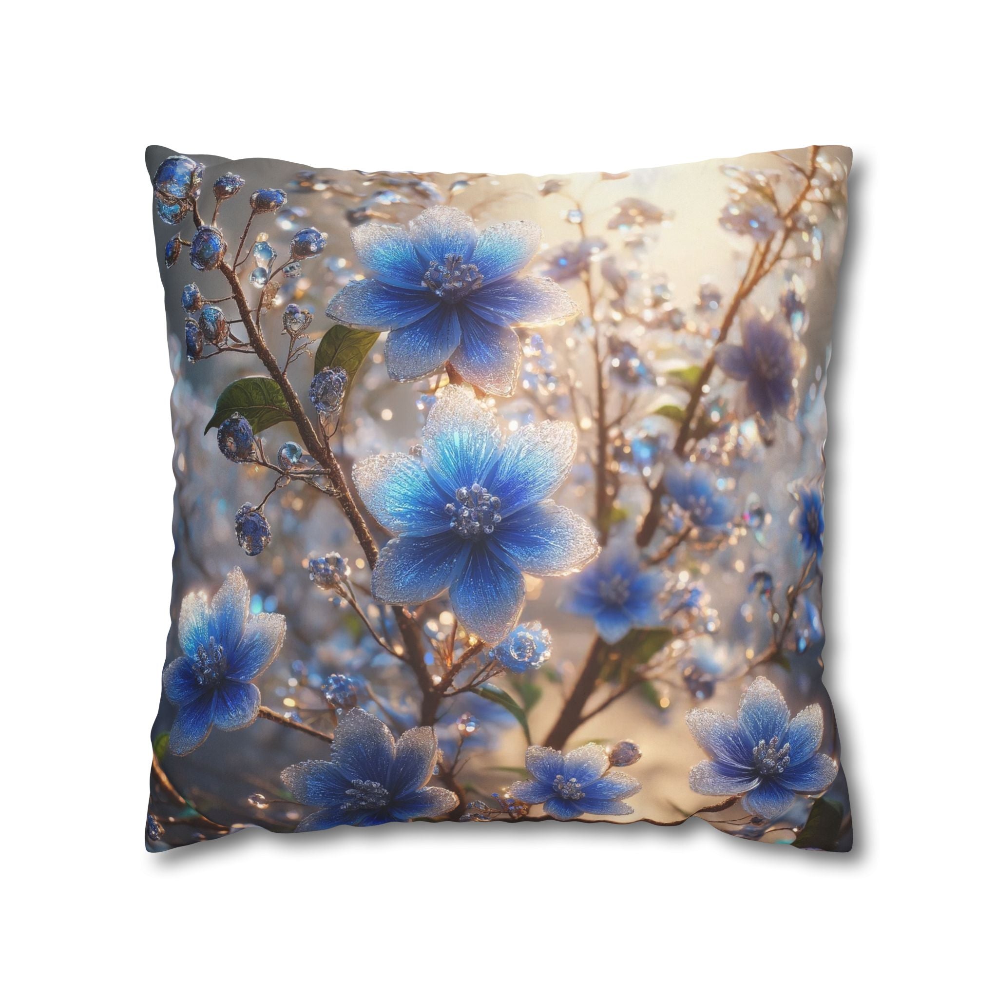 Blue flowers (in sunlight) - Suede Square Pillowcase