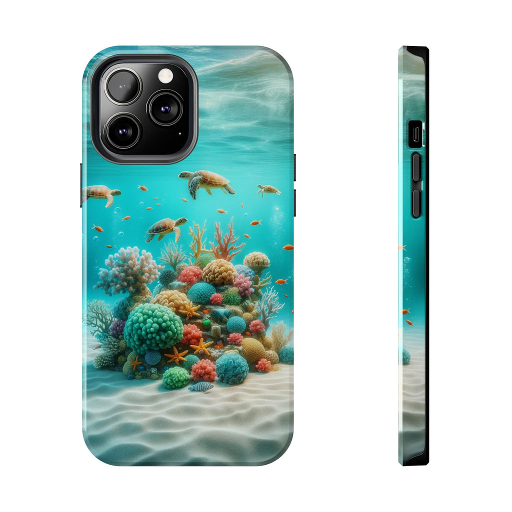 Phone Cases - Turtles on Coral Reef Design