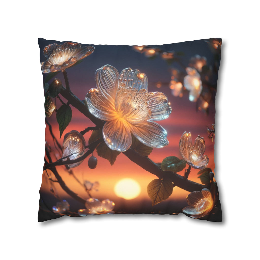 White, diamond flower - Suede Square Pillowcase