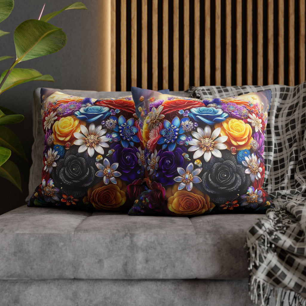 Bouquet of colourful flowers (in the sun) - Suede Square Pillowcase