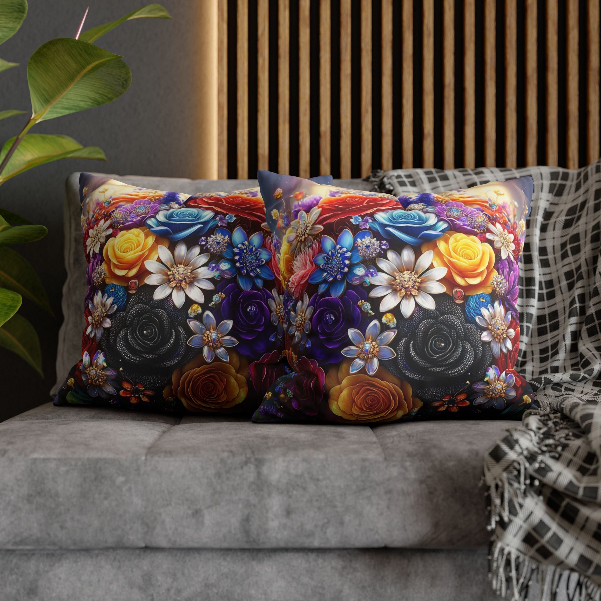 Bouquet of colourful flowers (in the sun) - Suede Square Pillowcase