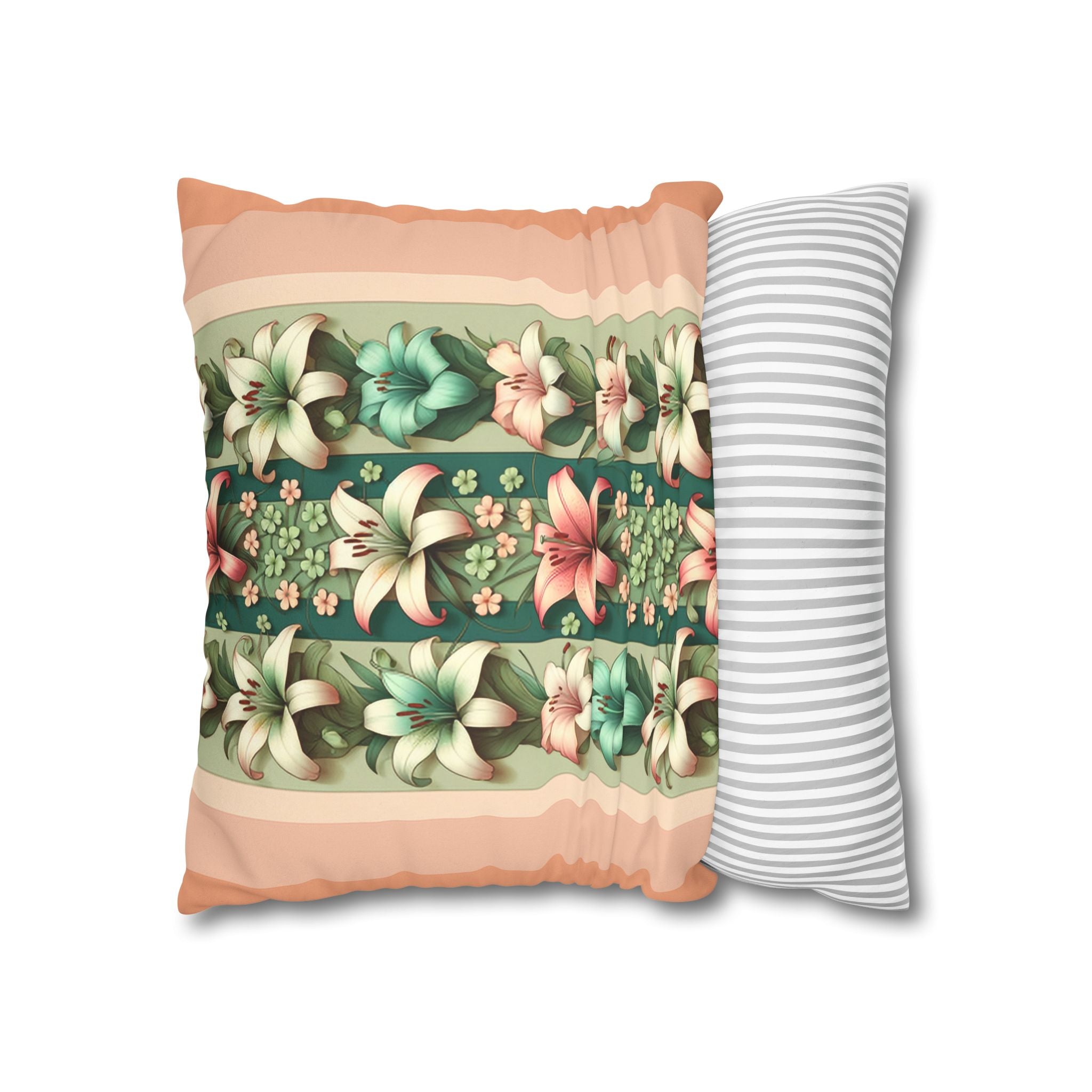 Pastel coloured Lilies - Suede Square Pillowcase