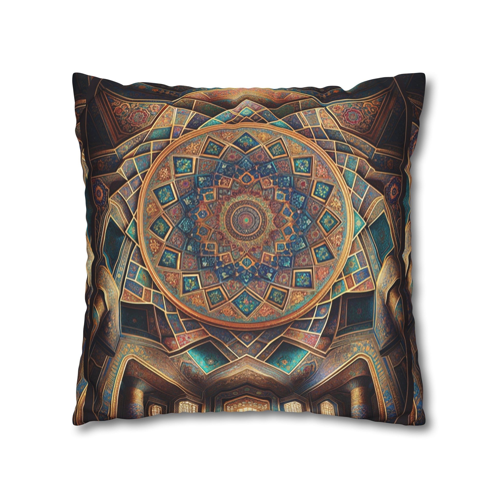 Persian Art (brown-yellow) - Suede Square Pillowcase