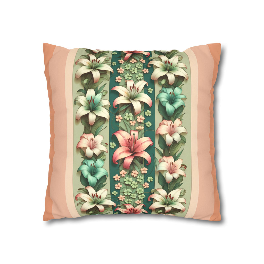 Pastel coloured Lilies - Suede Square Pillowcase
