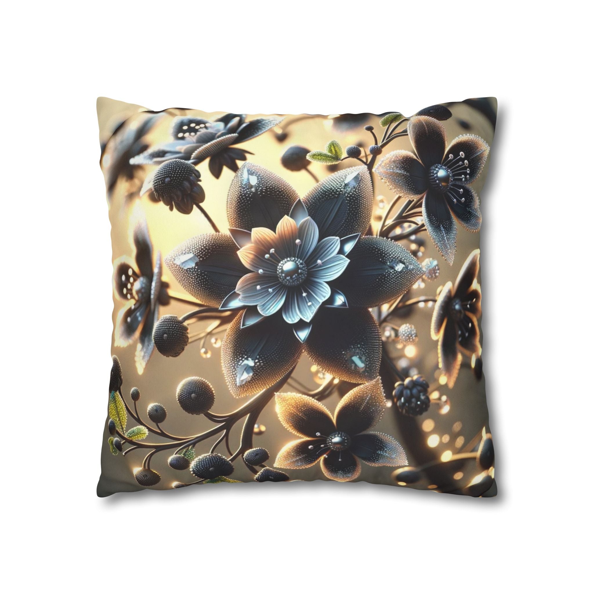 A large black flower - Suede Square Pillowcase