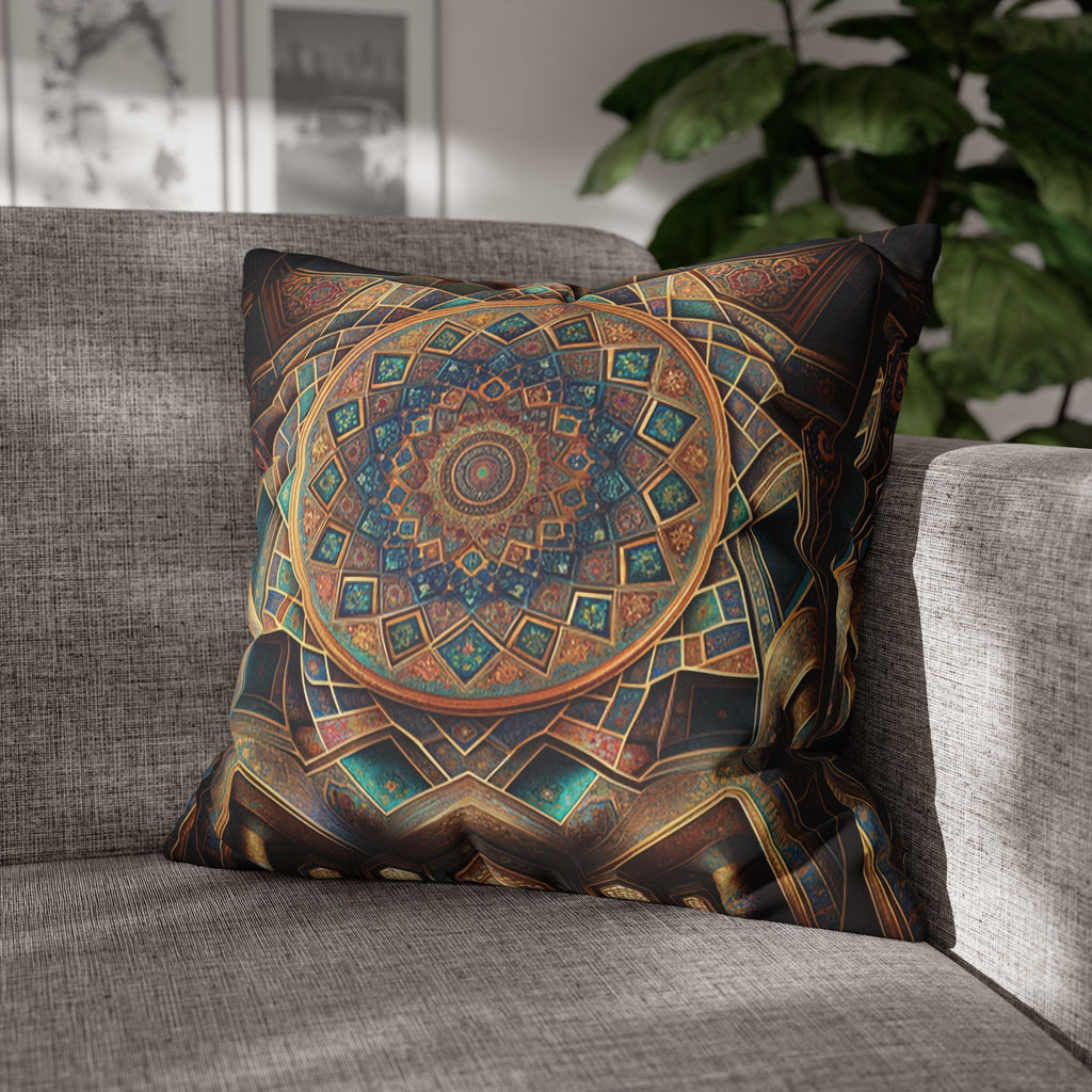 Persian Art (brown-yellow) - Suede Square Pillowcase