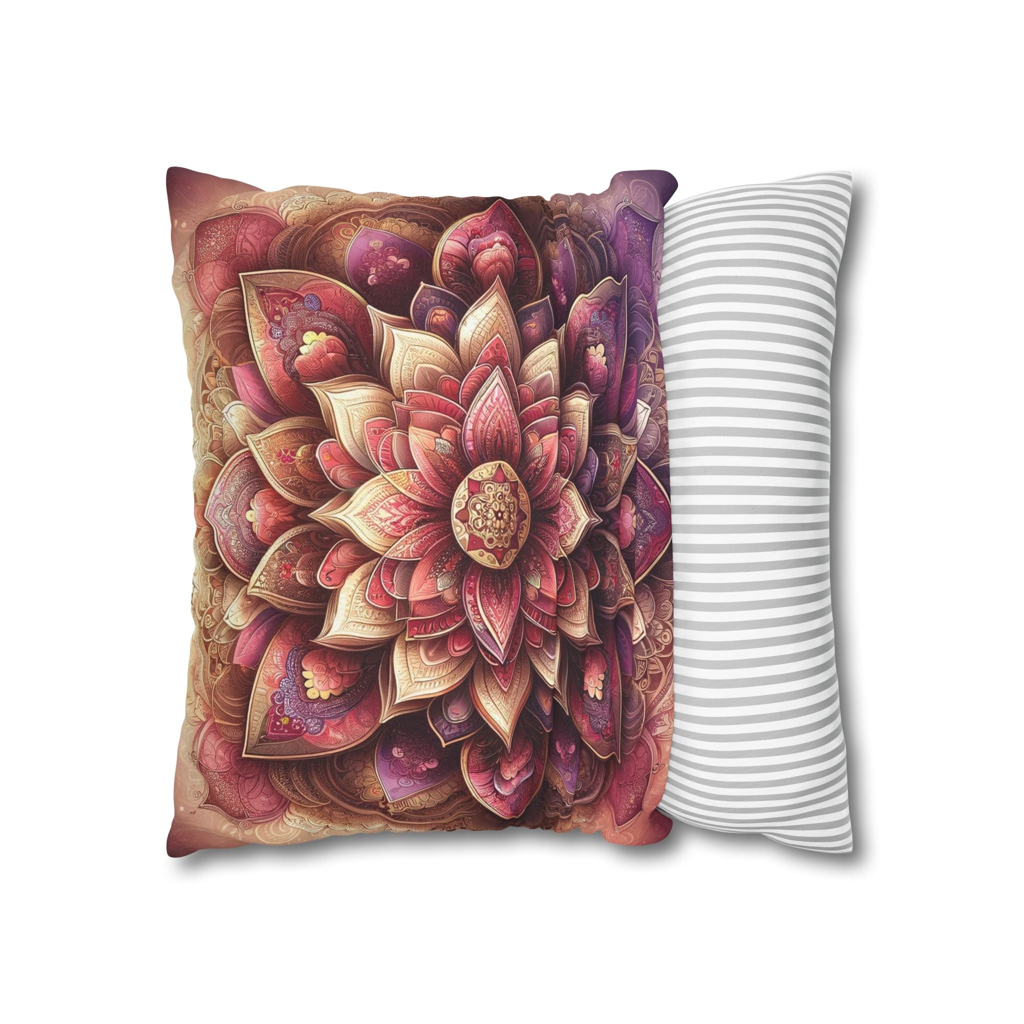 Mandala - Pink design - Spun Polyester Square Pillowcase