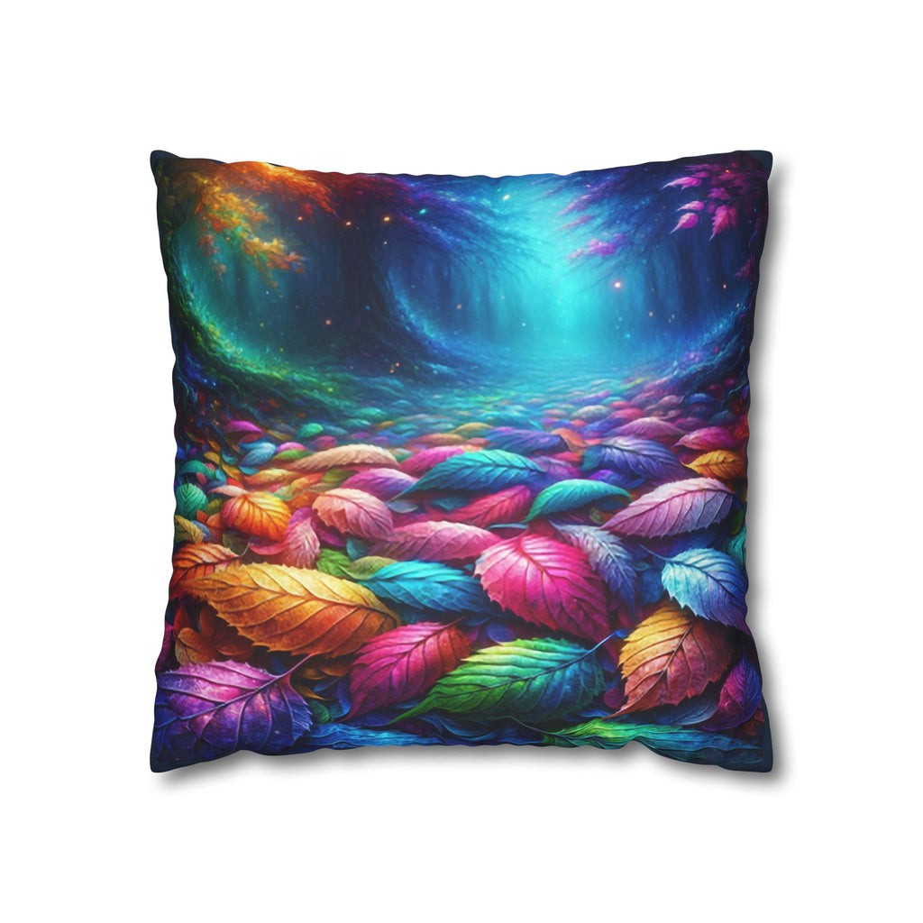 Magical leaves (blue light) - Suede Square Pillowcase