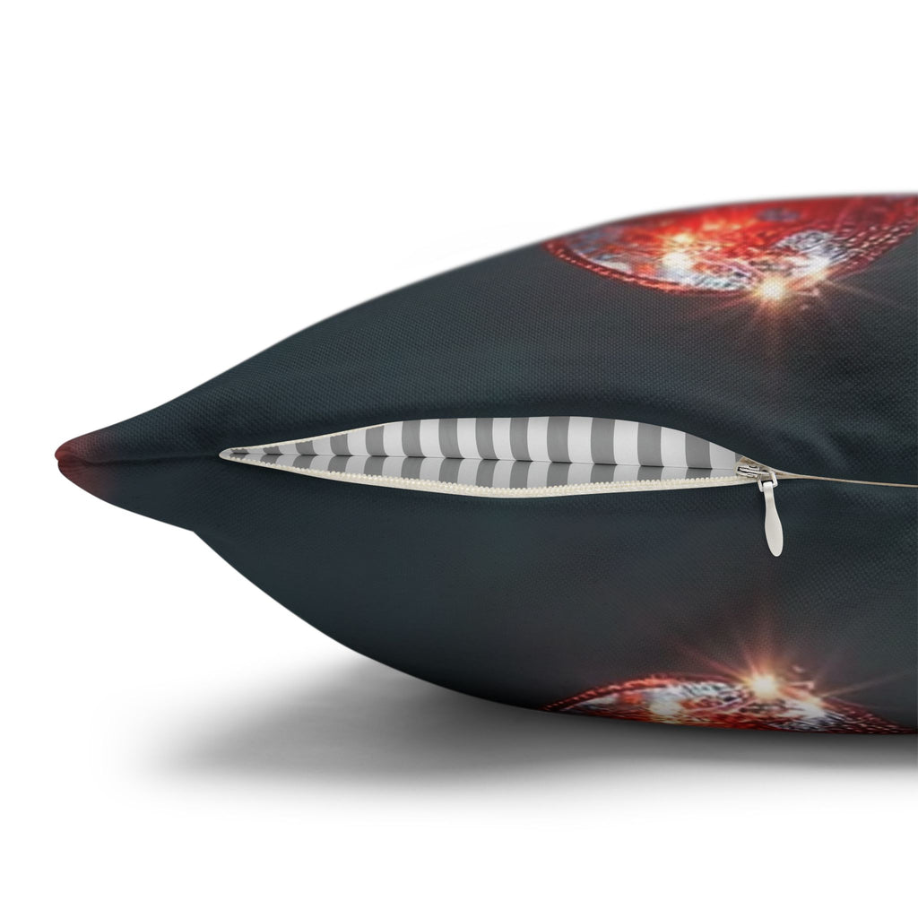 Diamond-red flowers - Polyester Square Pillowcase