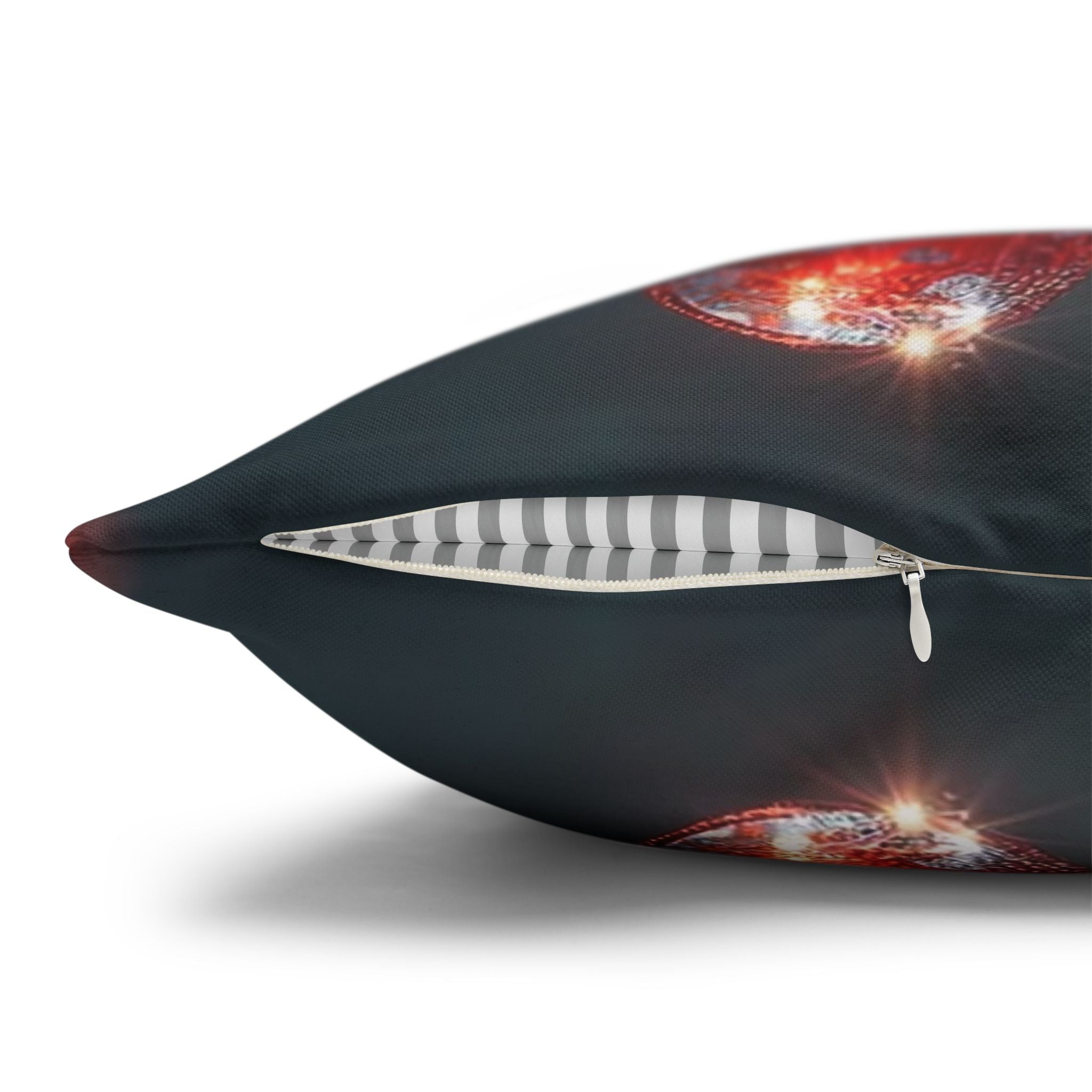 Diamond-red flowers - Polyester Square Pillowcase