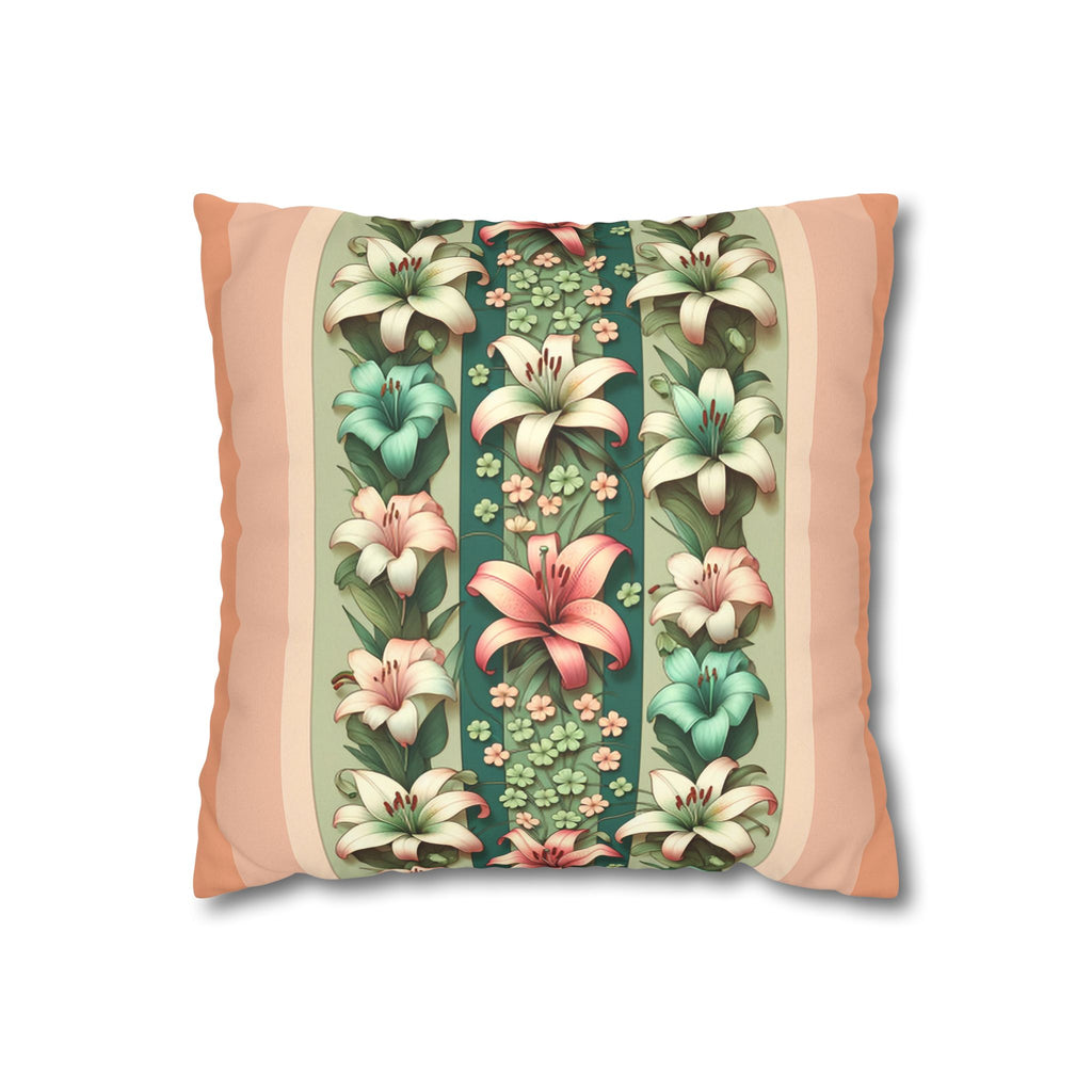 Pastel coloured Lilies - Suede Square Pillowcase
