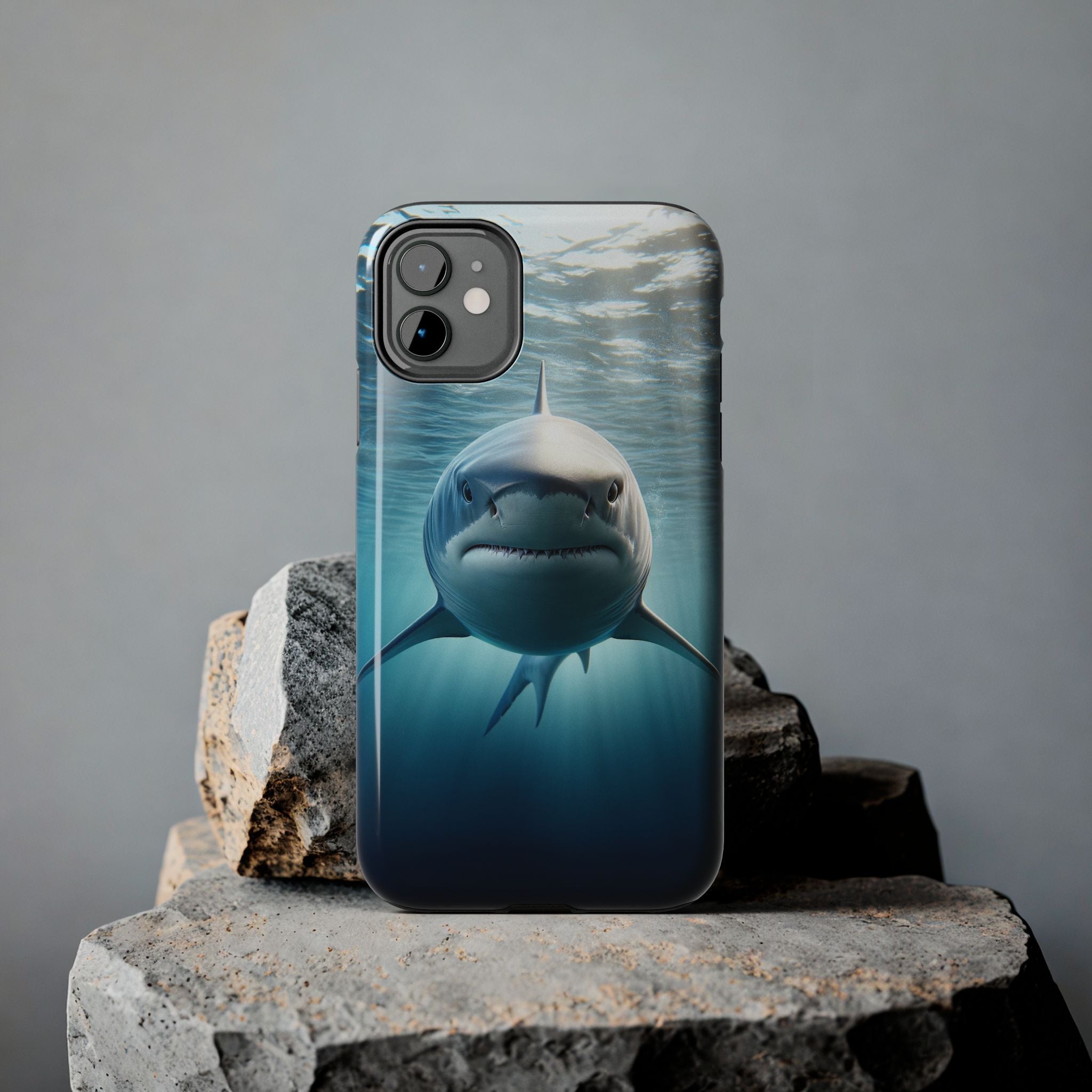 Curious shark - Tough Phone Case