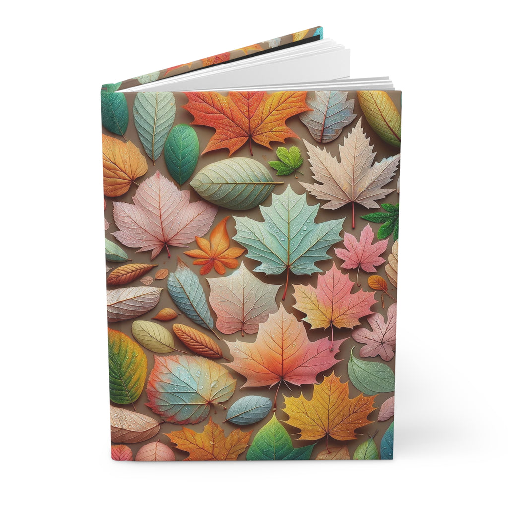 Pastel coloured leaves 2 - Hardcover Notebook