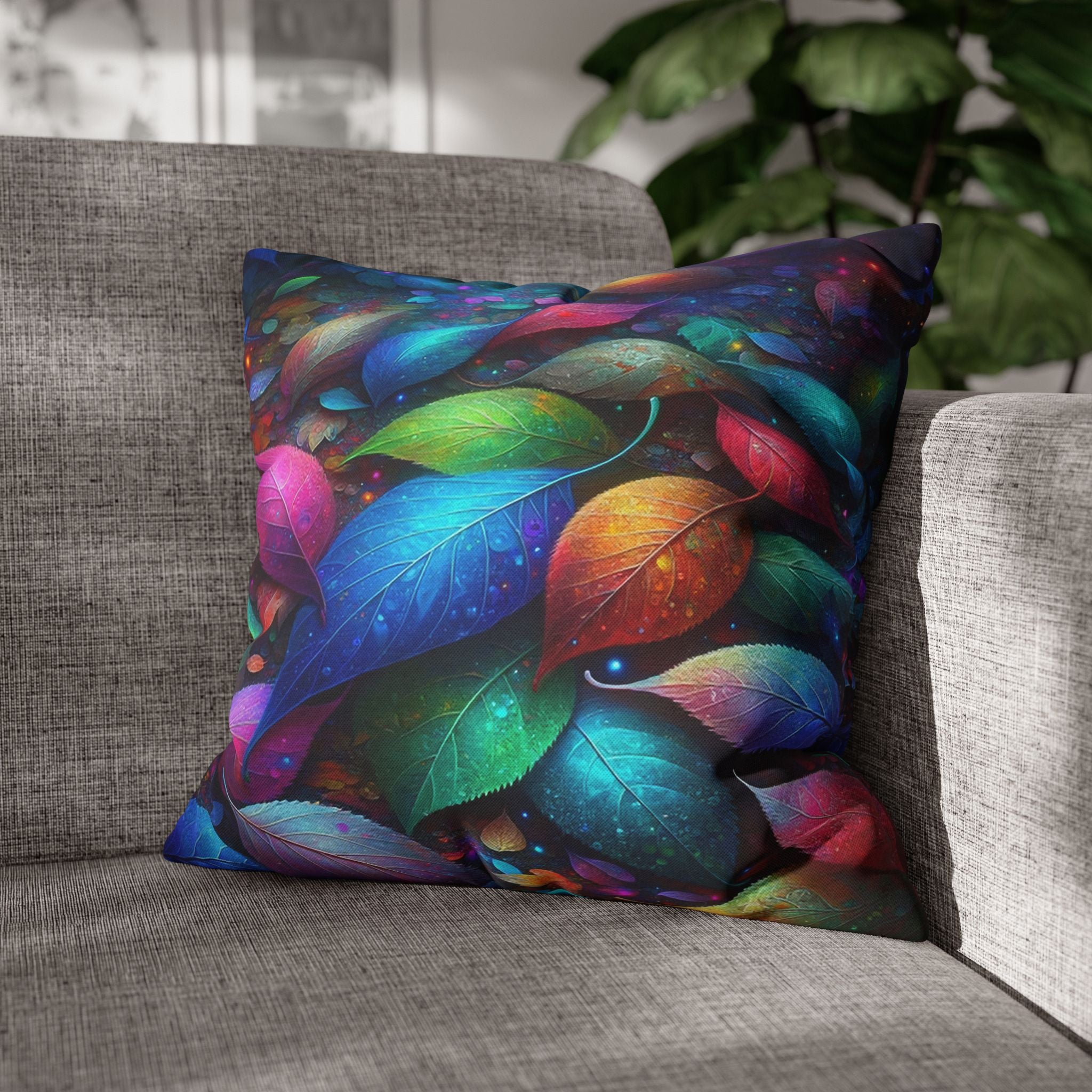 Magical, fantasy Leaves  - Polyester Square Pillowcase