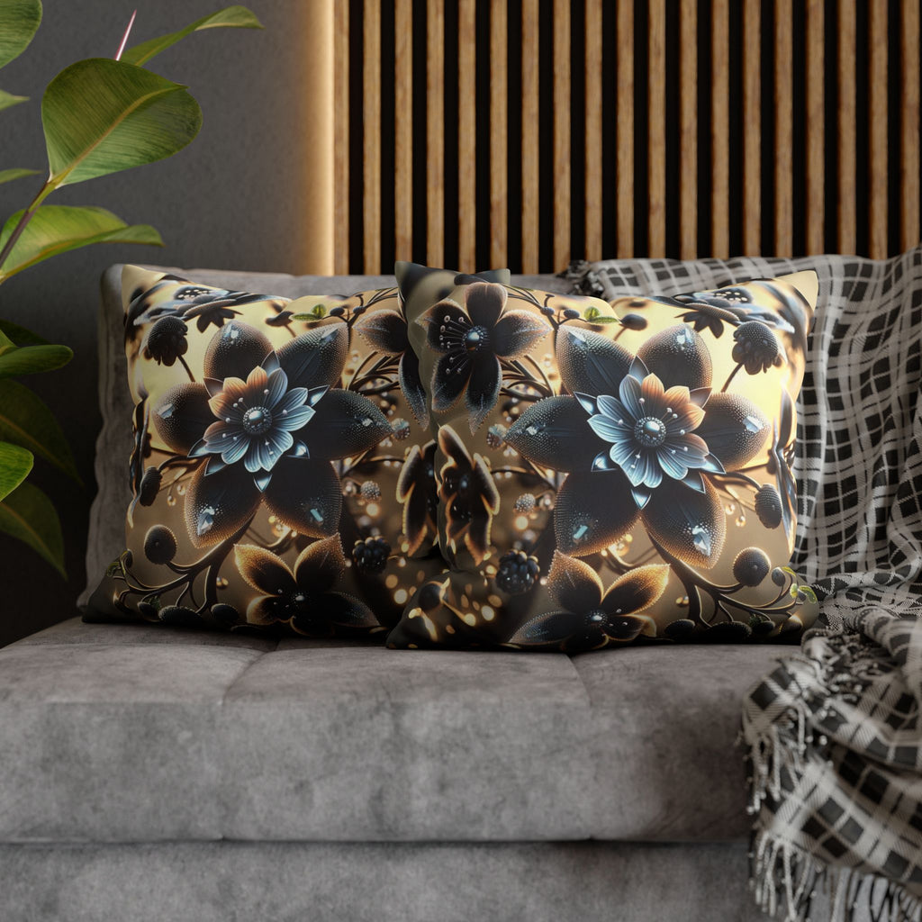 A large black flower - Suede Square Pillowcase