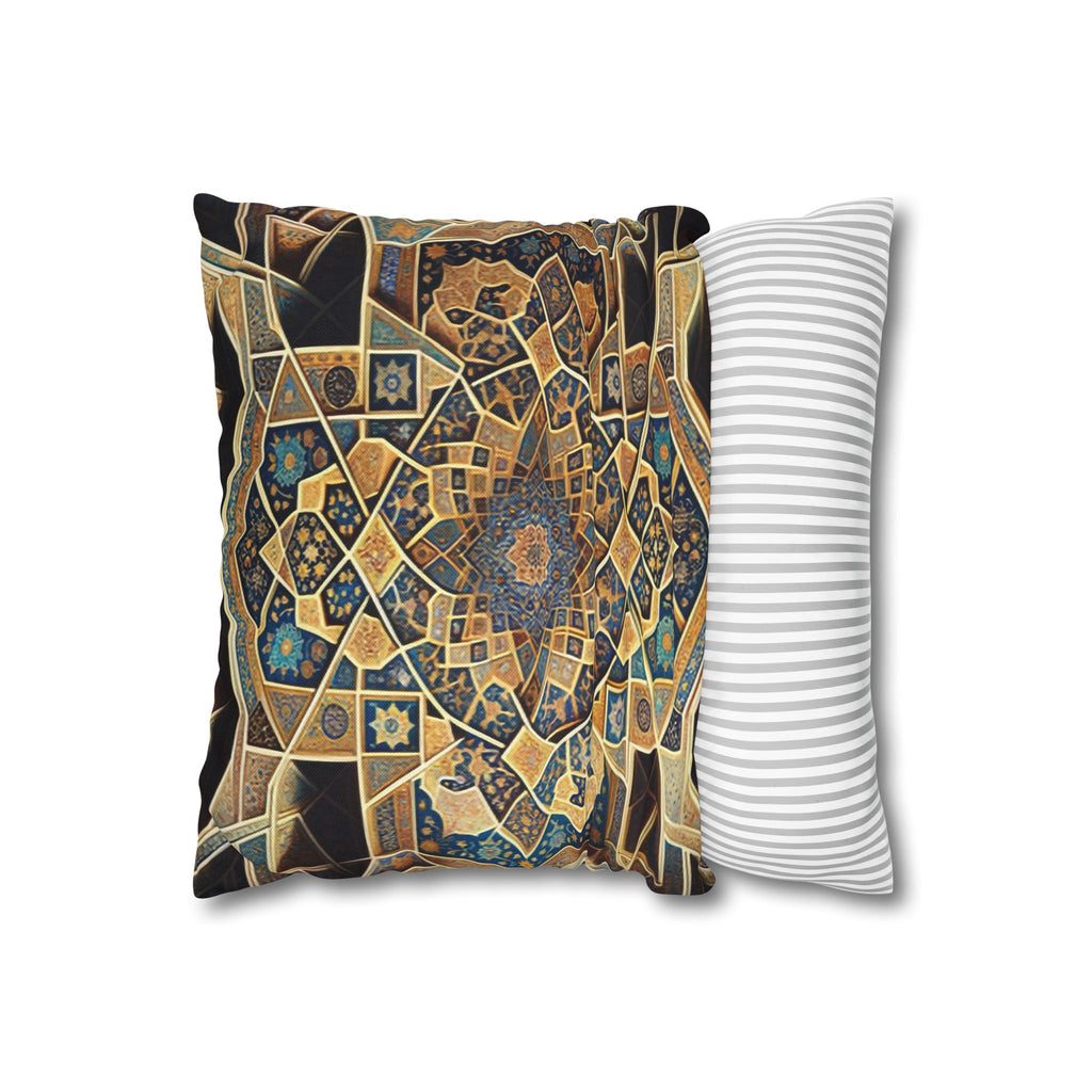 Persian Art, yellow-brown - Polyester Square Pillowcase