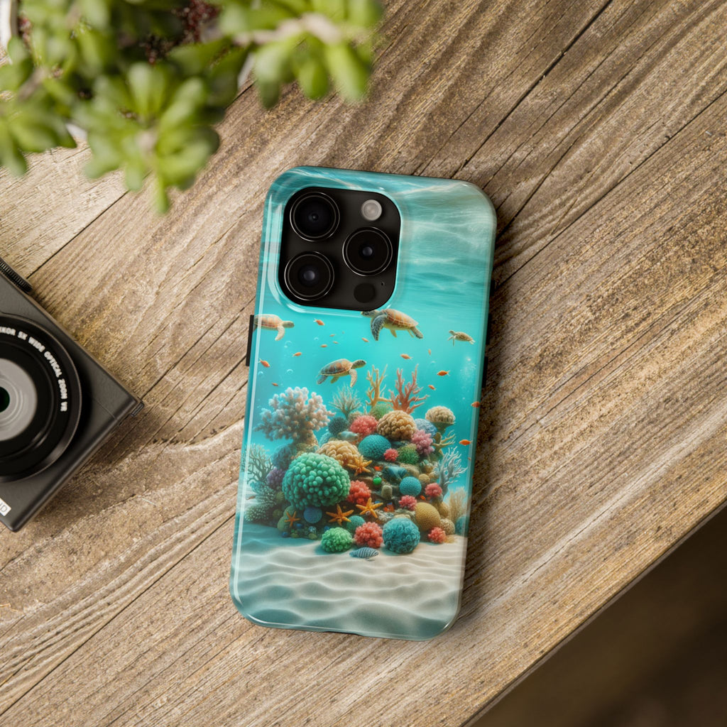 Phone Cases - Turtles on Coral Reef Design