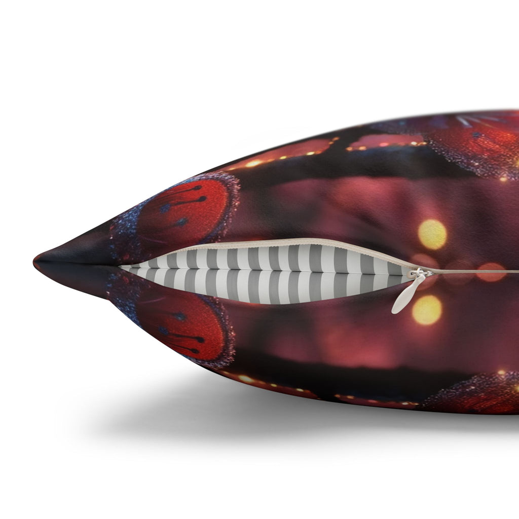 Pink diamond flowers (in sunset) - Suede Square Pillowcase