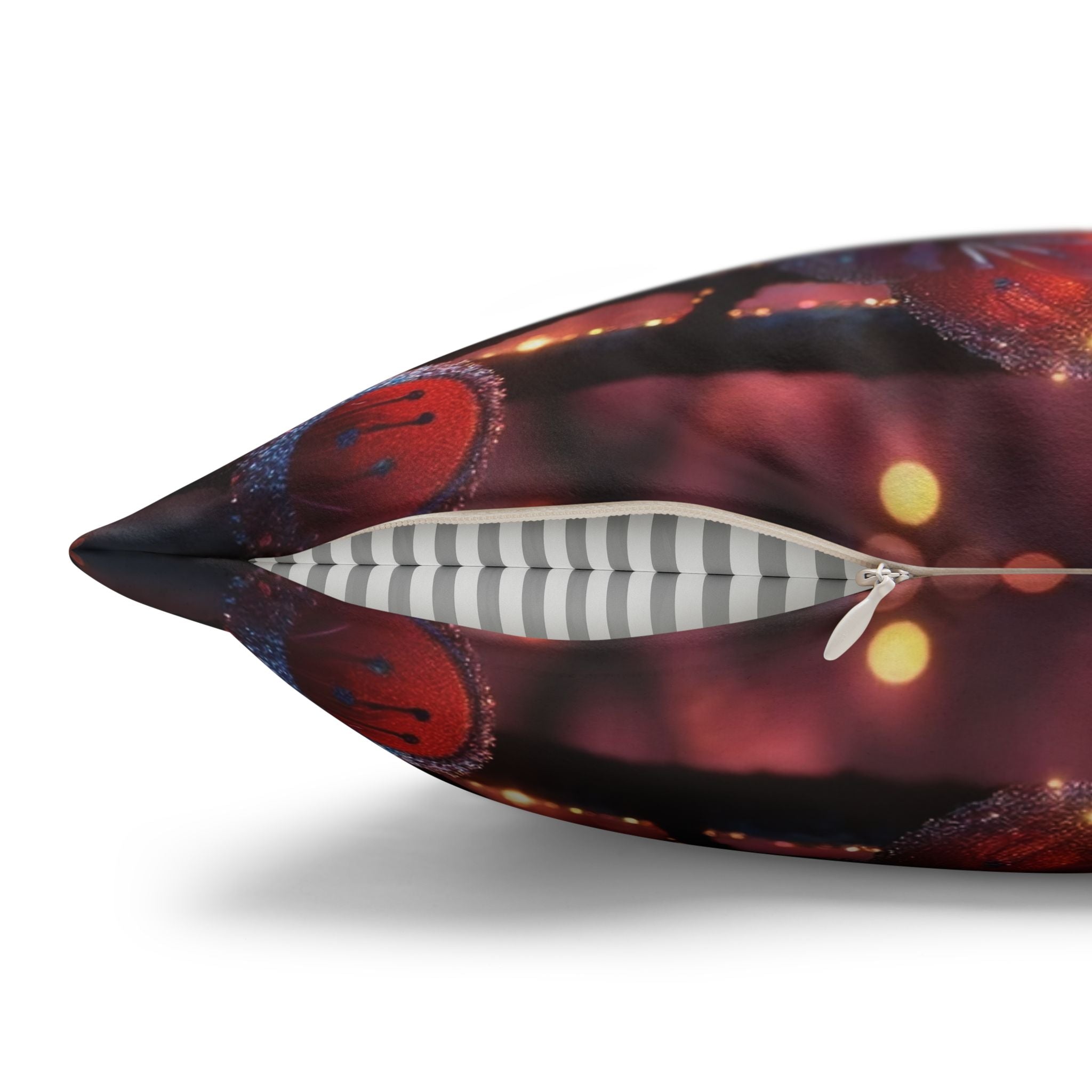 Pink diamond flowers (in sunset) - Suede Square Pillowcase