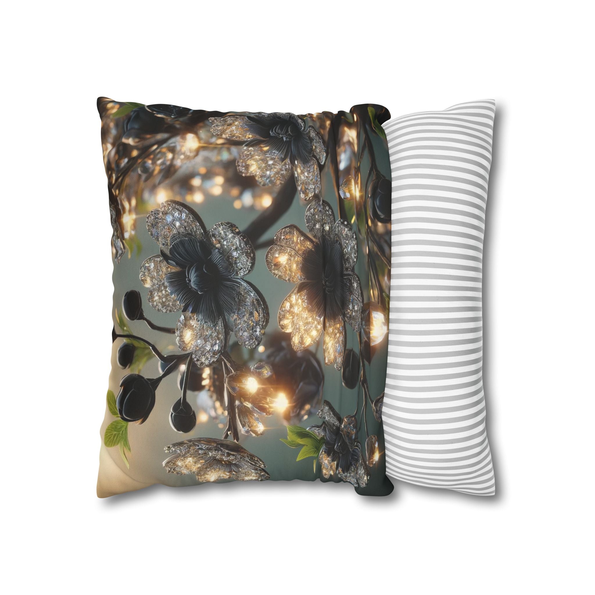 Shining diamond flowers - Suede Square Pillowcase