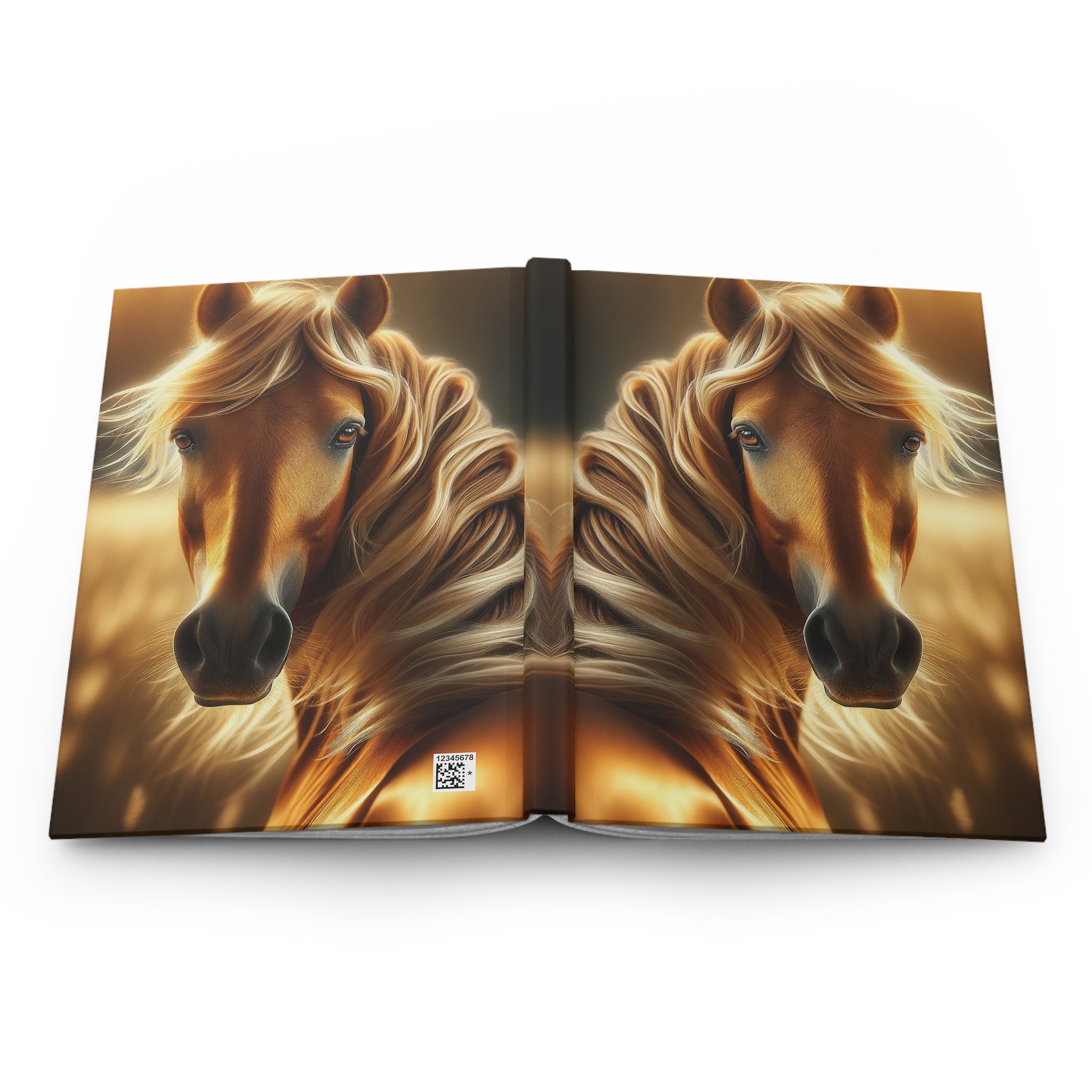 A curious, golden horse - Hardcover Notebook