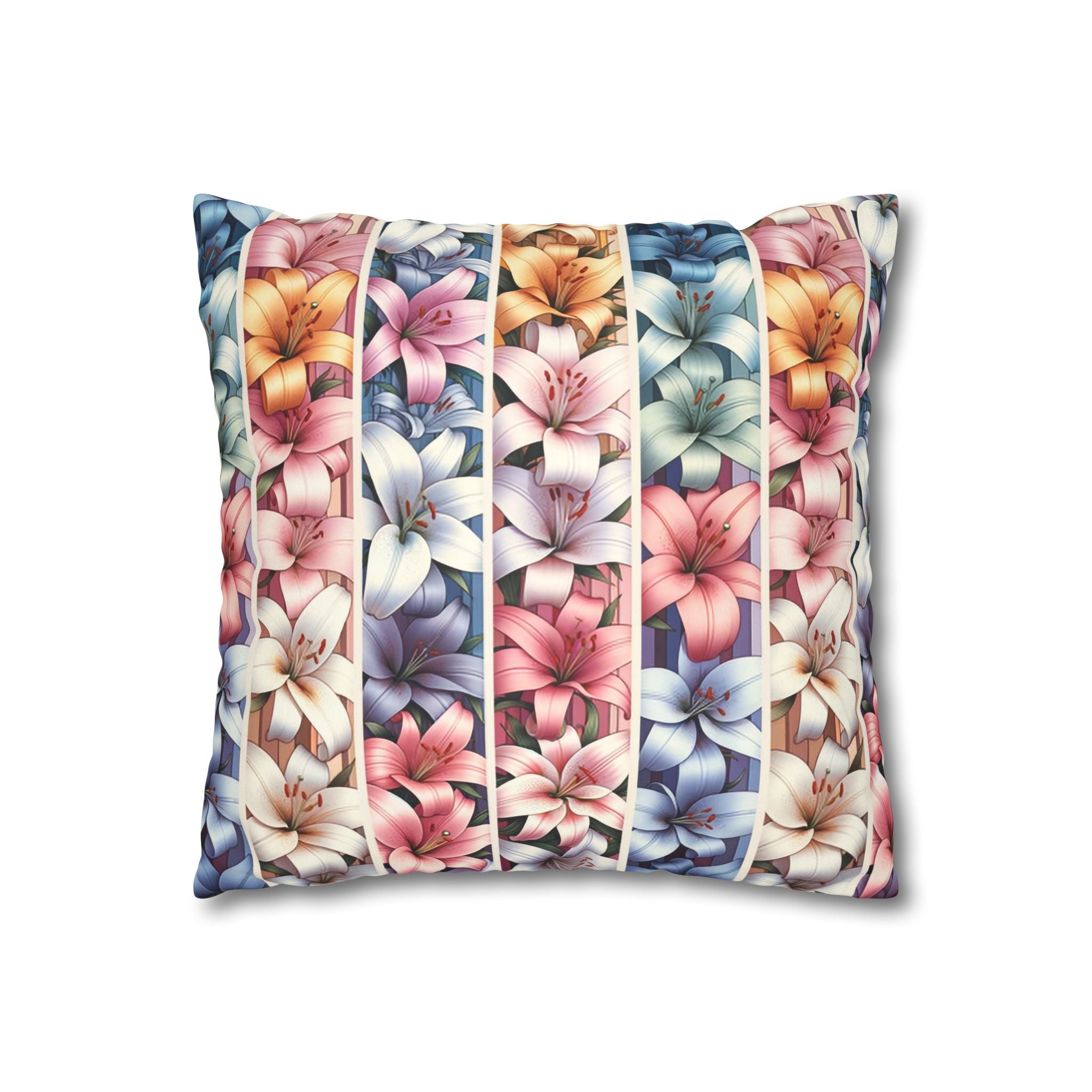 Lilies (in lines)- Suede Square Pillowcase