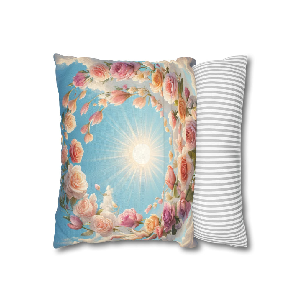 Roses in a circle - Polyester Square Pillowcase