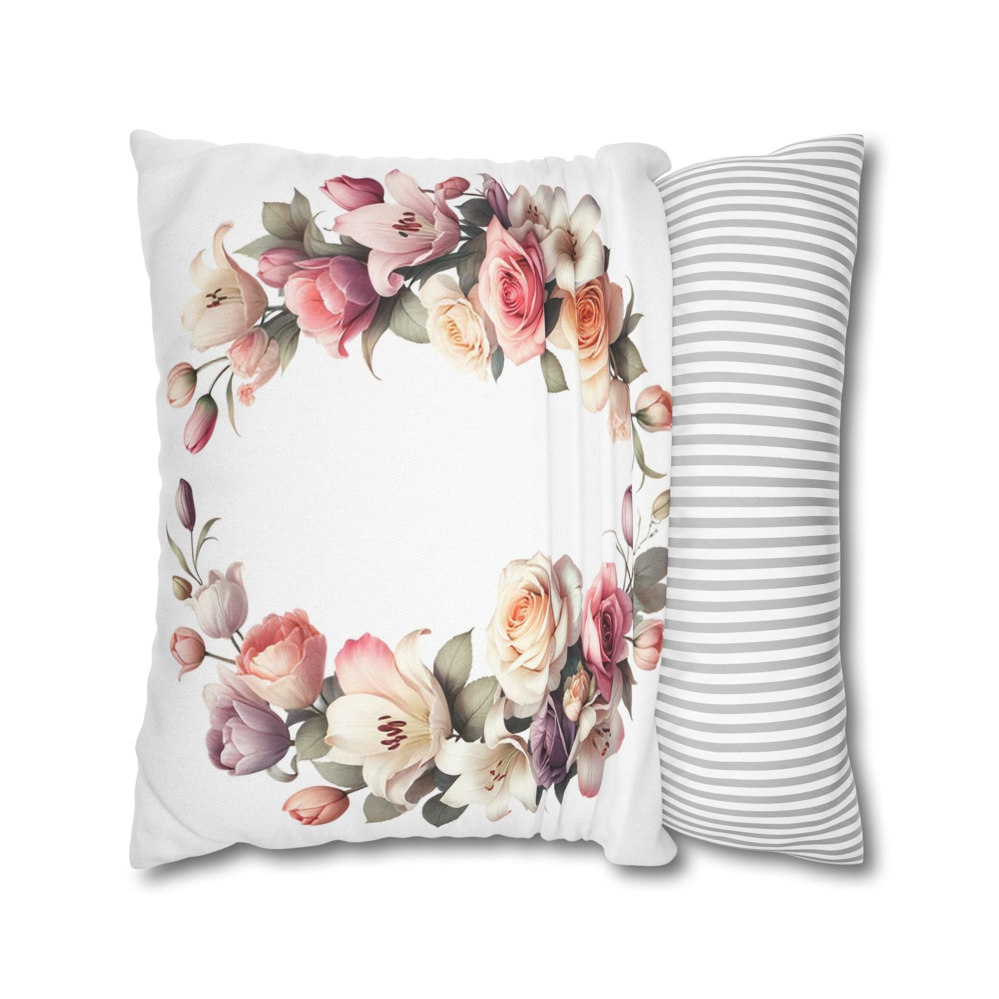 Roses on white background - Polyester Square Pillowcase
