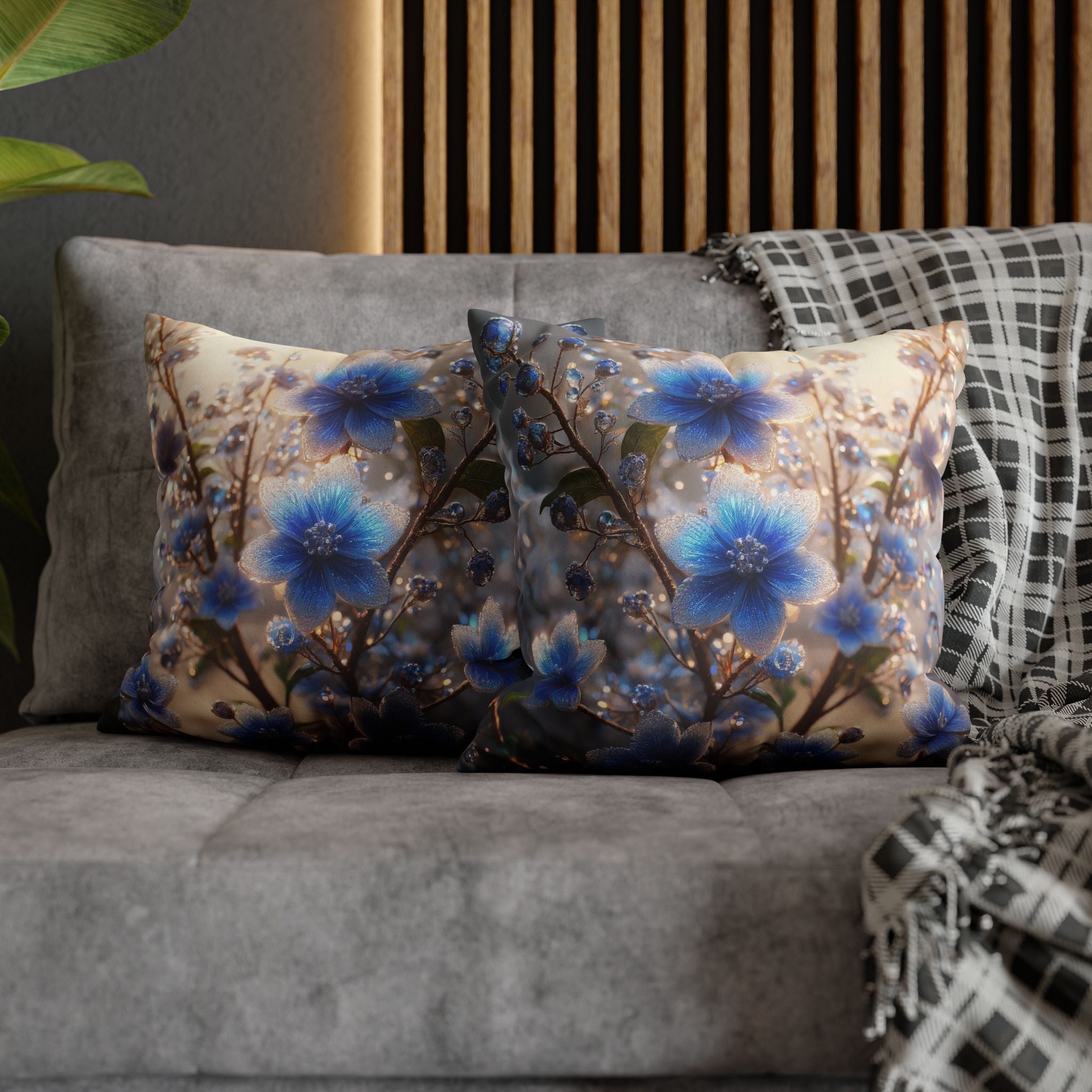 Blue flowers (in sunlight) - Suede Square Pillowcase