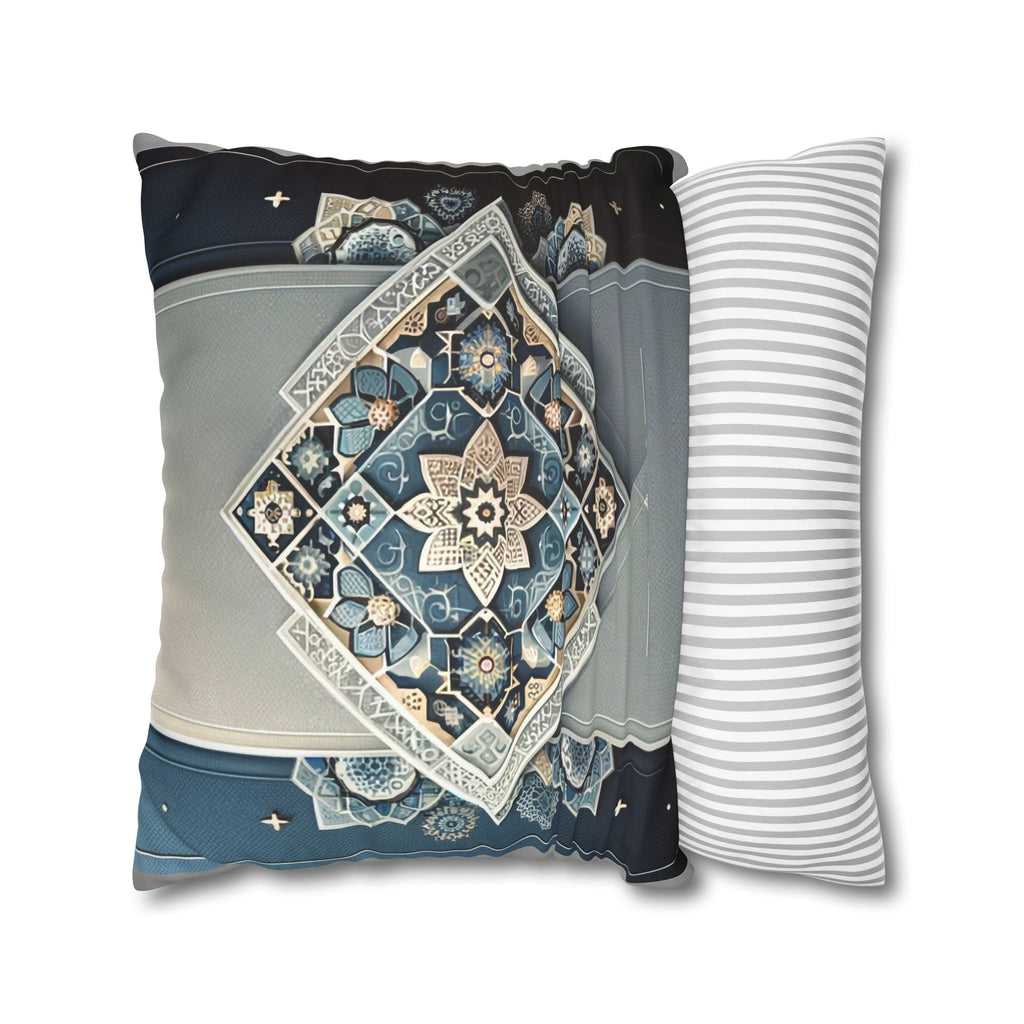 Islamic Art (blue-grey) - Suede Square Pillowcase