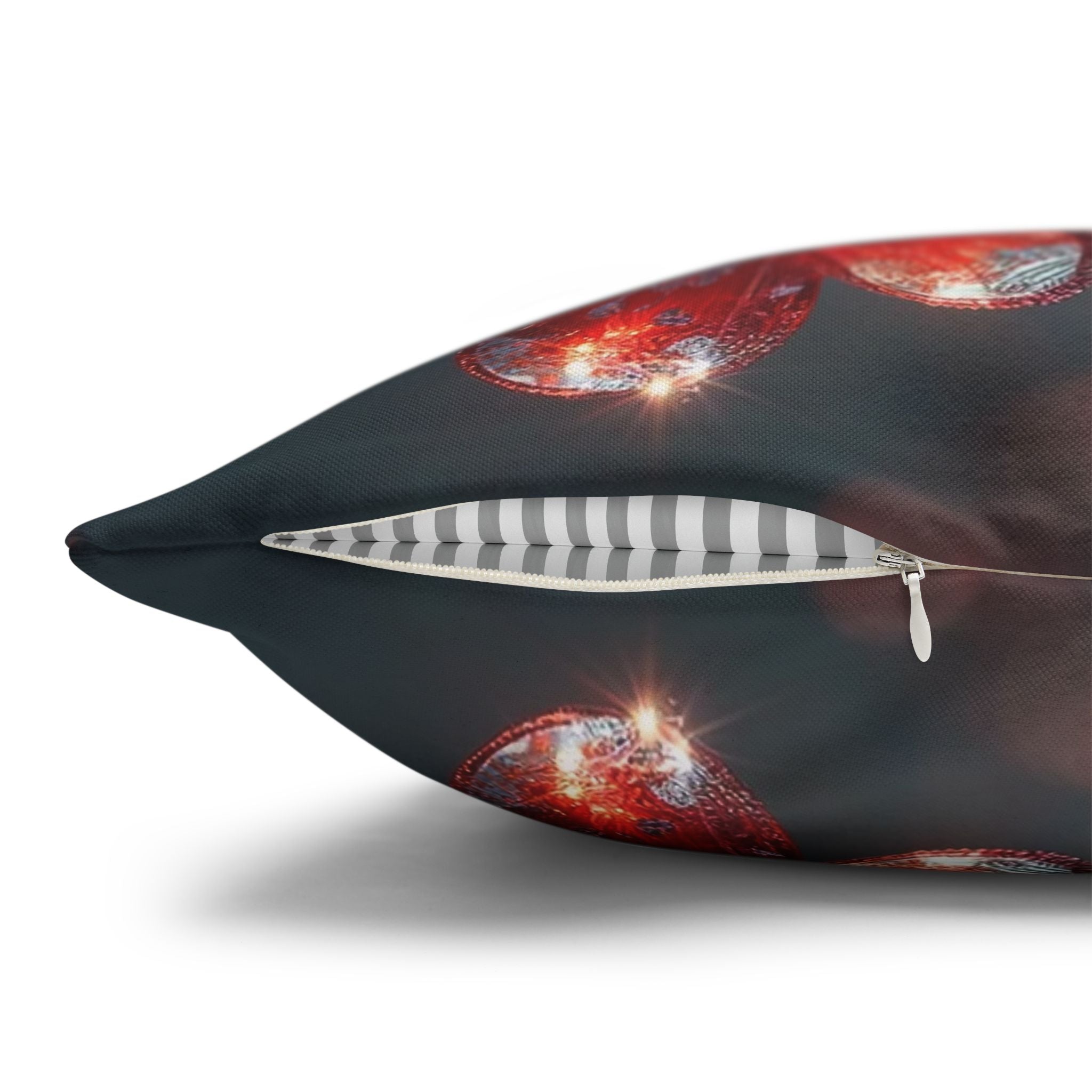 Diamond-red flowers - Polyester Square Pillowcase