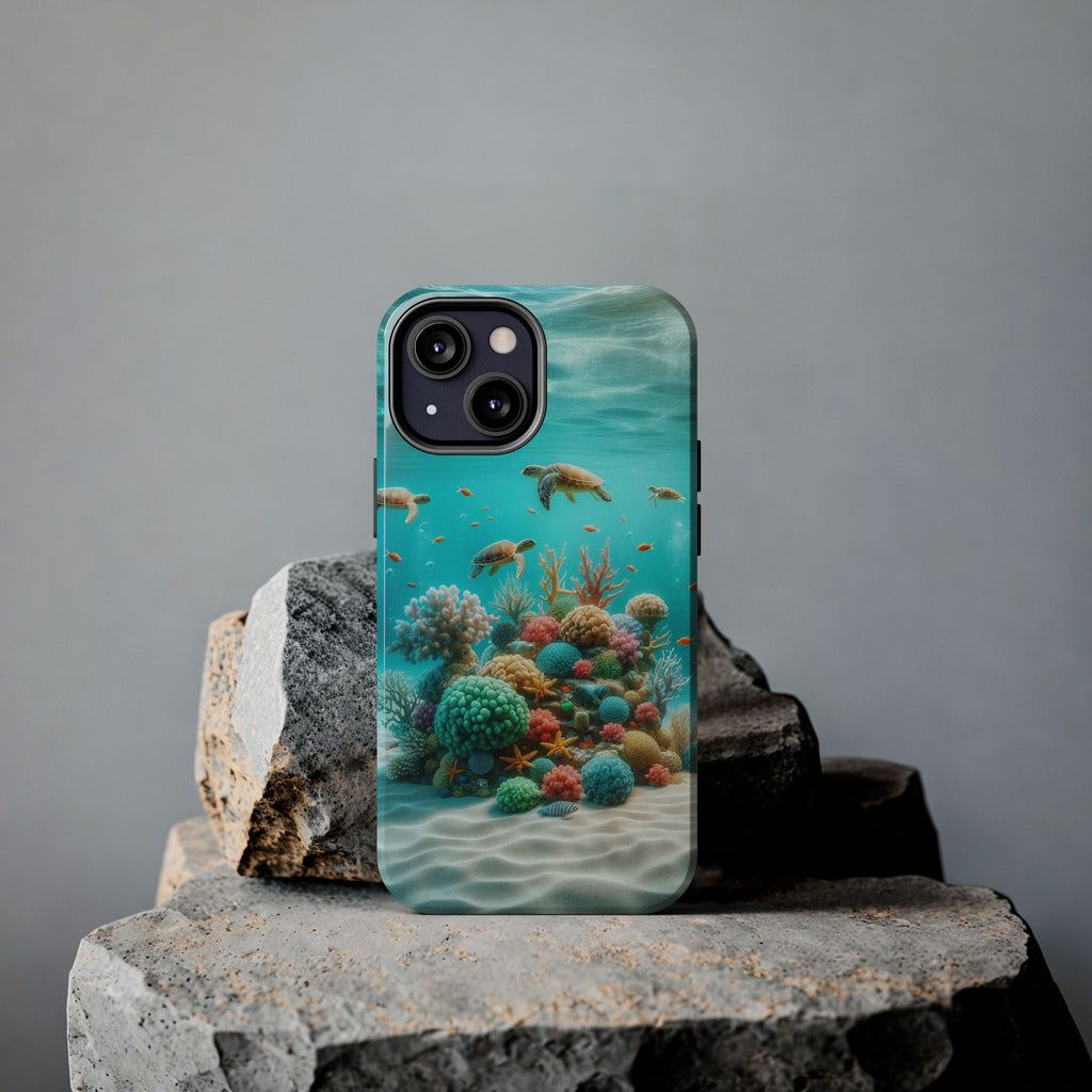 Phone Cases - Turtles on Coral Reef Design