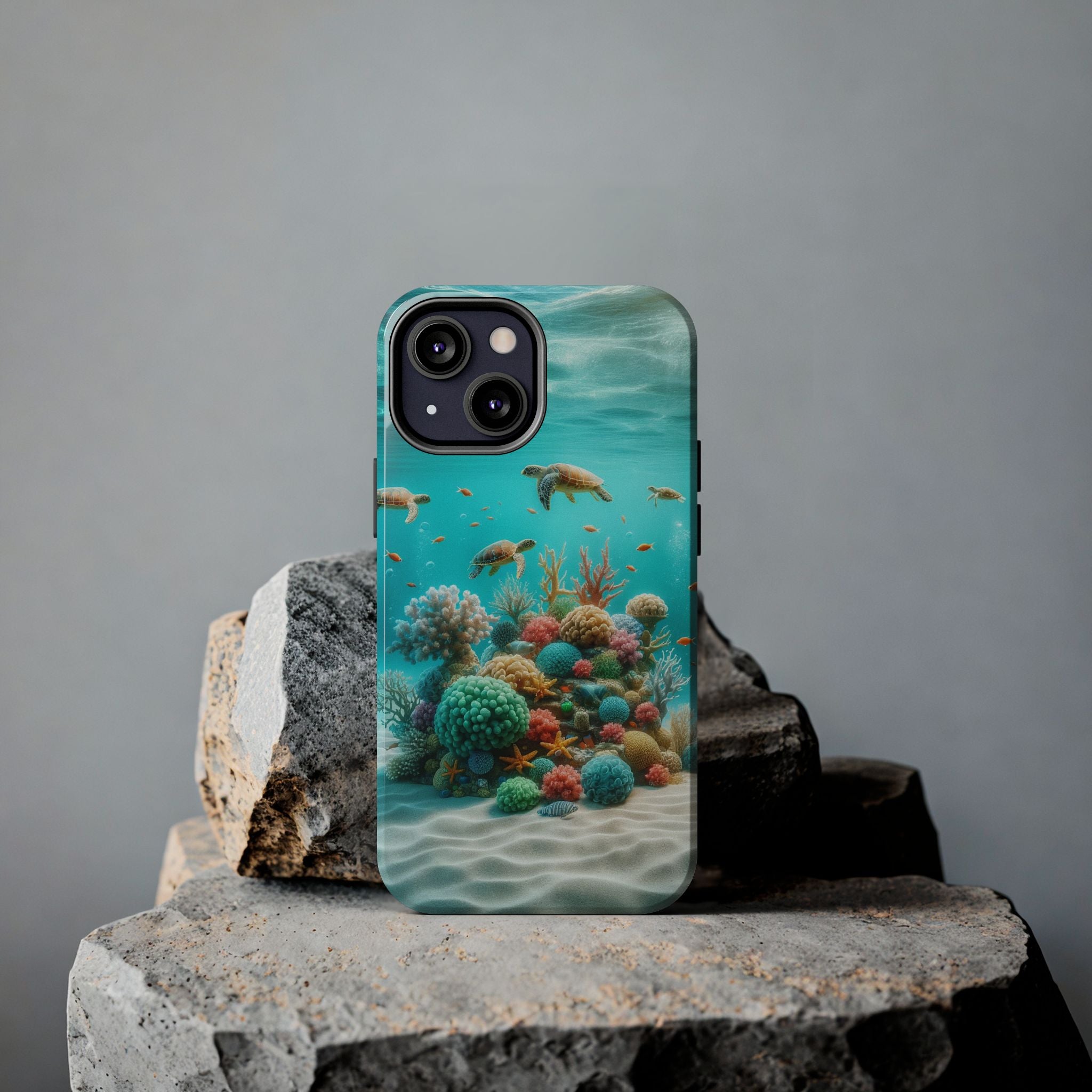 Phone Cases - Turtles on Coral Reef Design