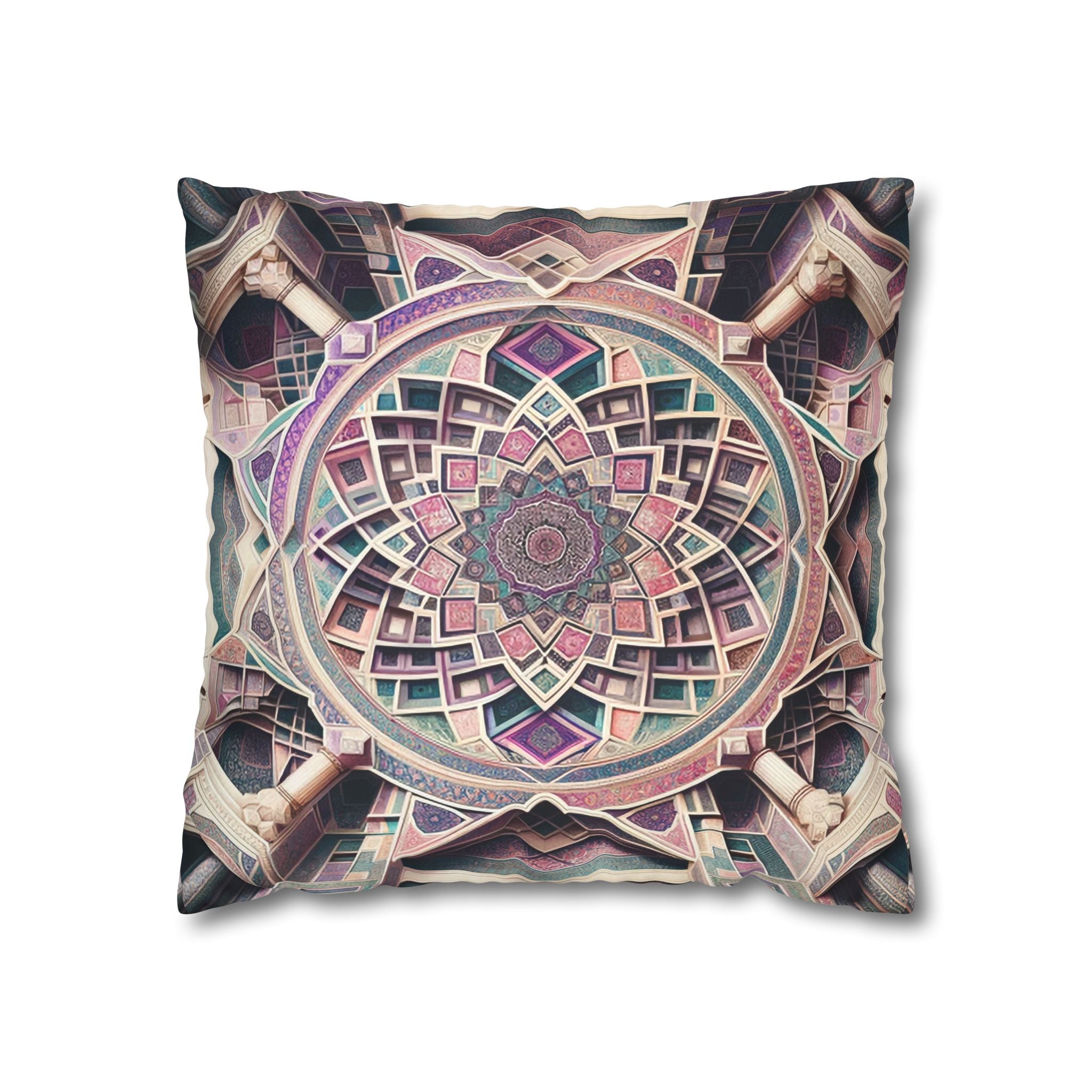 Persian Art (purple-grey) - Suede Square Pillowcase