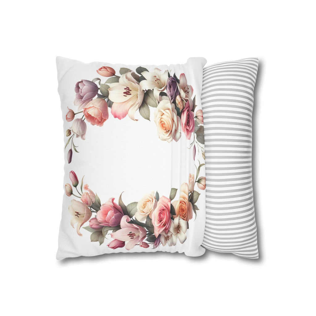 Roses on white background - Polyester Square Pillowcase