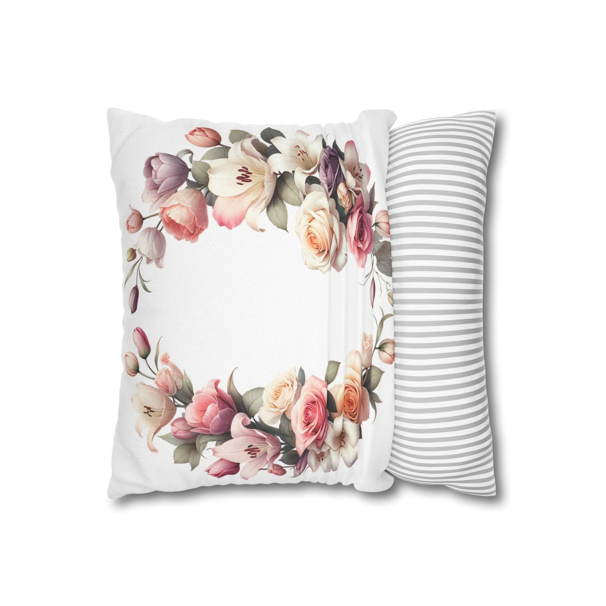 Roses on white background - Polyester Square Pillowcase