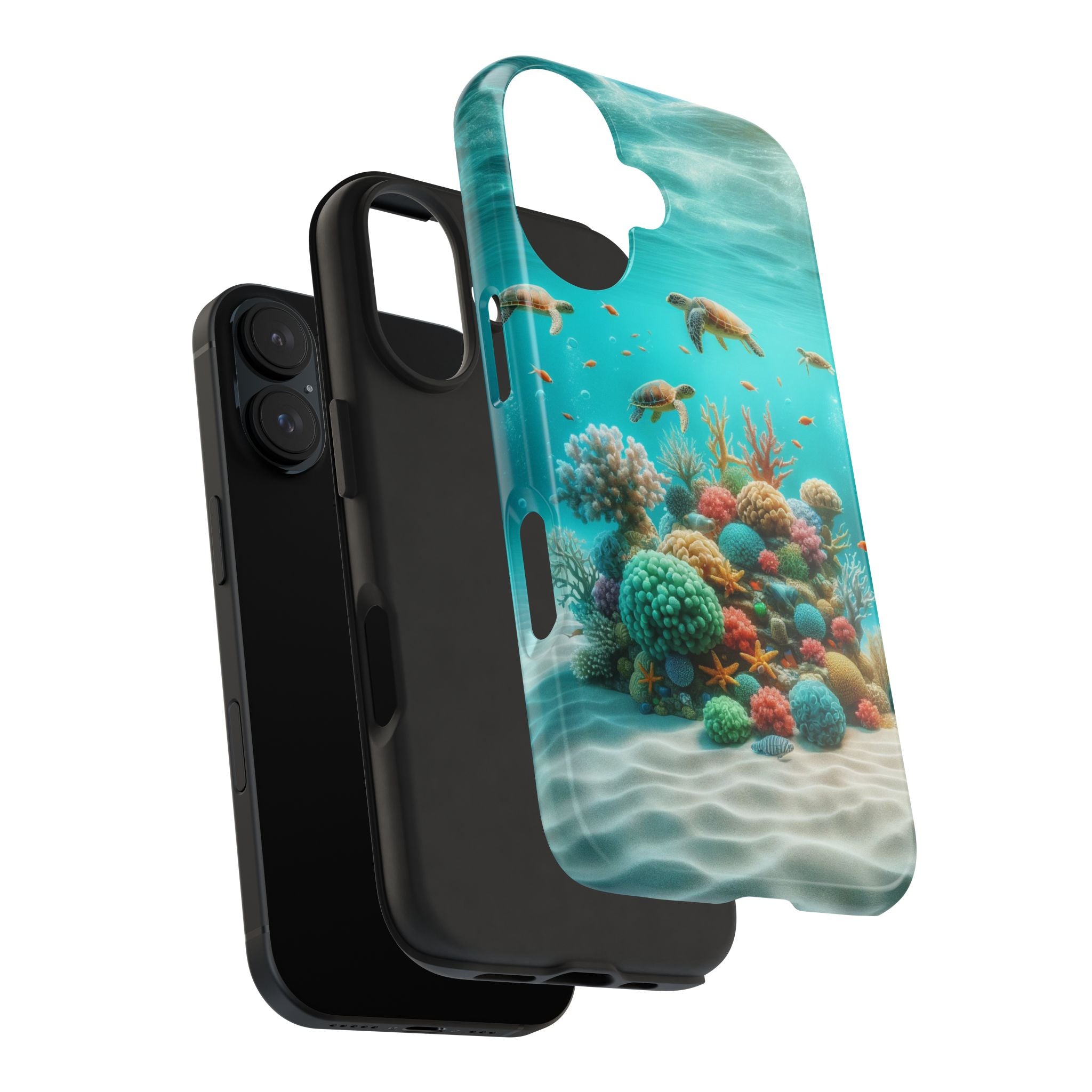 Phone Cases - Turtles on Coral Reef Design