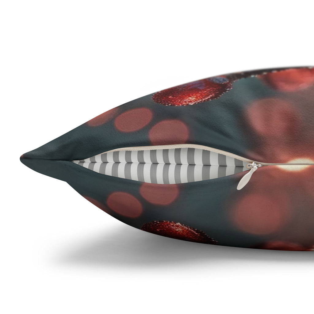 Red diamond flowers (at sunrise) - Suede Square Pillowcase