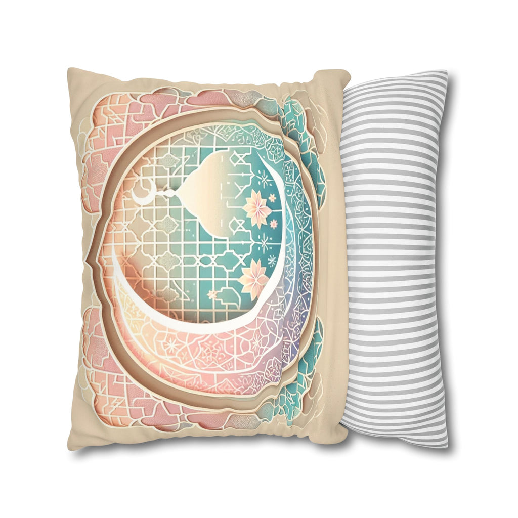 Islamic Art (pastel pink and green) - Suede Square Pillowcase