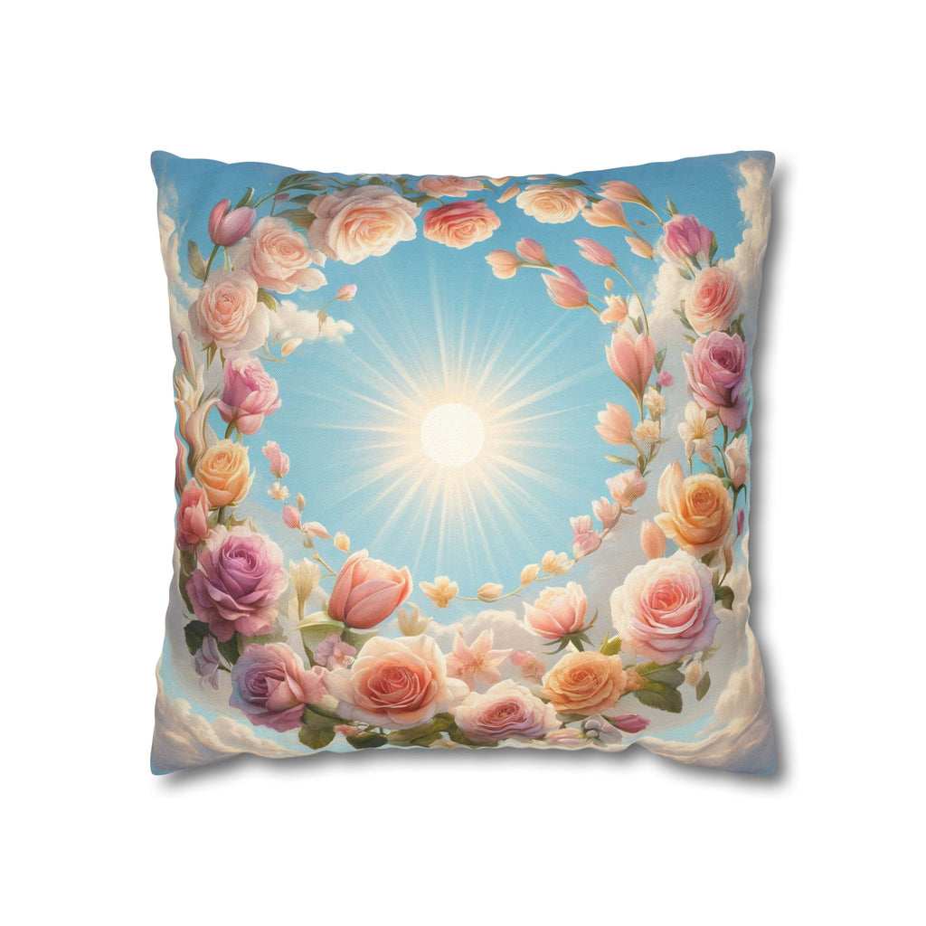 Roses in a circle - Polyester Square Pillowcase